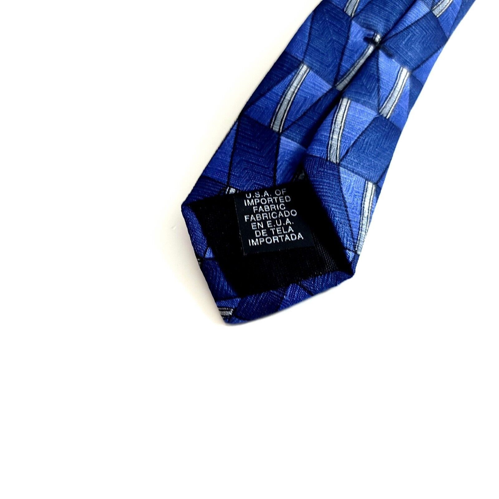 Towncraft Towncraft Blue Geometric Abstract Print Wide Polyester Tie Size ONE SIZE - 4 Thumbnail