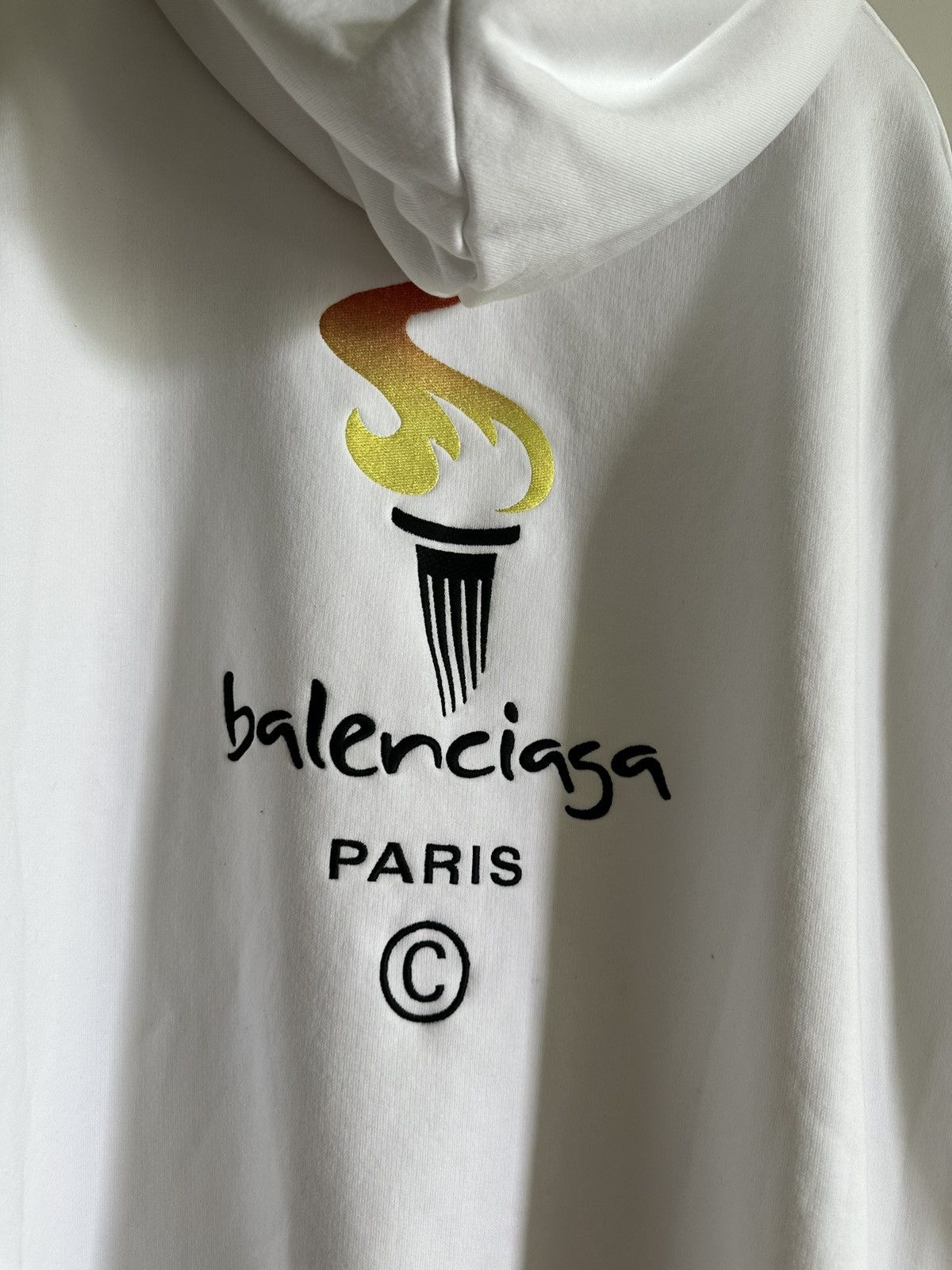 Balenciaga PARIS OLYMPICS EMBROIDERY HOODIE IN WHITE | Grailed
