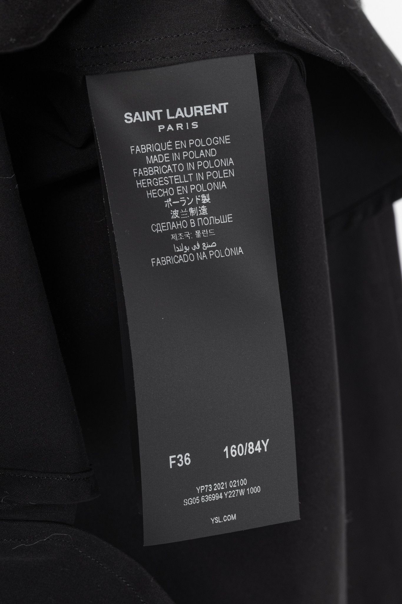Saint Laurent Paris Saint Laurent Black Cotton-Poplin Buttoned Shirt Size S / US 4 / IT 40 - 9 Thumbnail