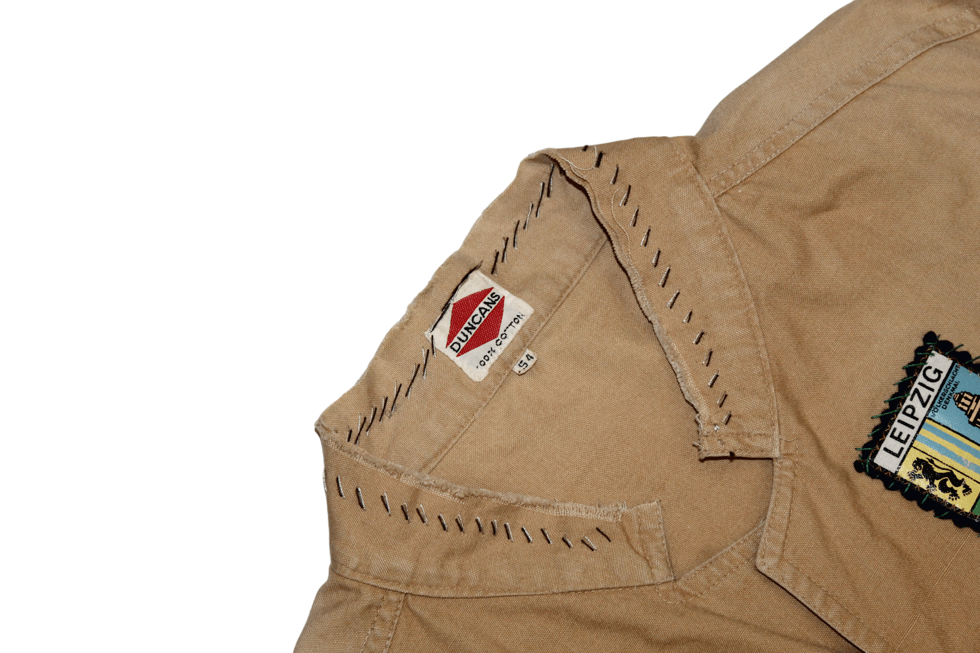 Japanese Brand 60's 70's DUNCANS World Tour Patches Sun Faded Chore Jacket Size US L / EU 52-54 / 3 - 2 Thumbnail