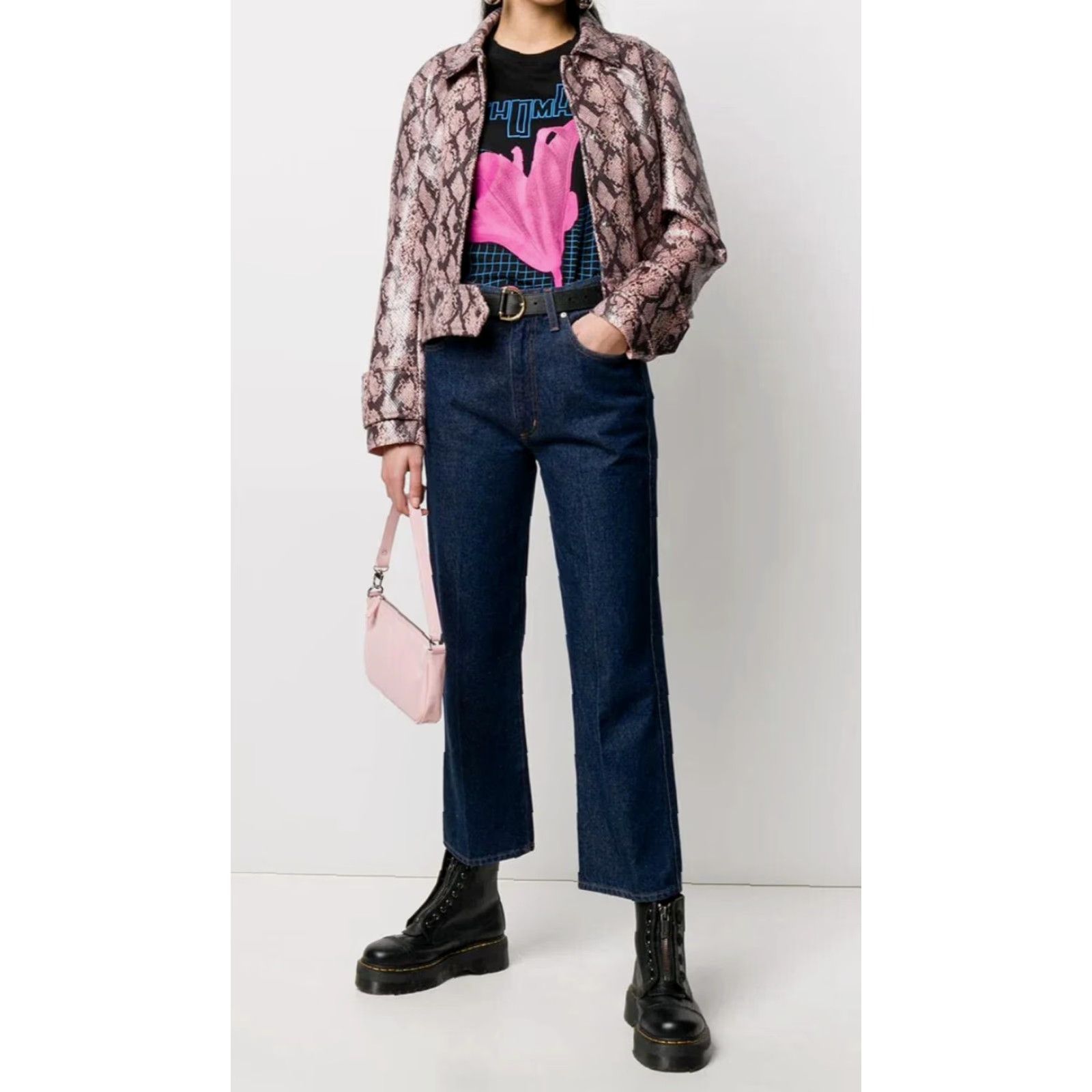STAND STUDIO Stand Studio Erin Jacket XS Peach Snake - NWT - Faux Snake - Women's Biker Jacket, Short Length, Long Sleeve, Collared, Pockets, City Designer Size XS / US 0-2 / IT 36-38 - 2 Thumbnail