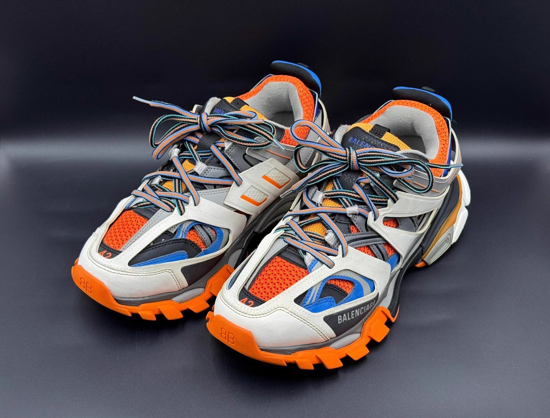 Balenciaga Balenciaga Track 1.0 Men's White Orange Low Top Trainer Size US 9 / EU 42 - 1 Thumbnail