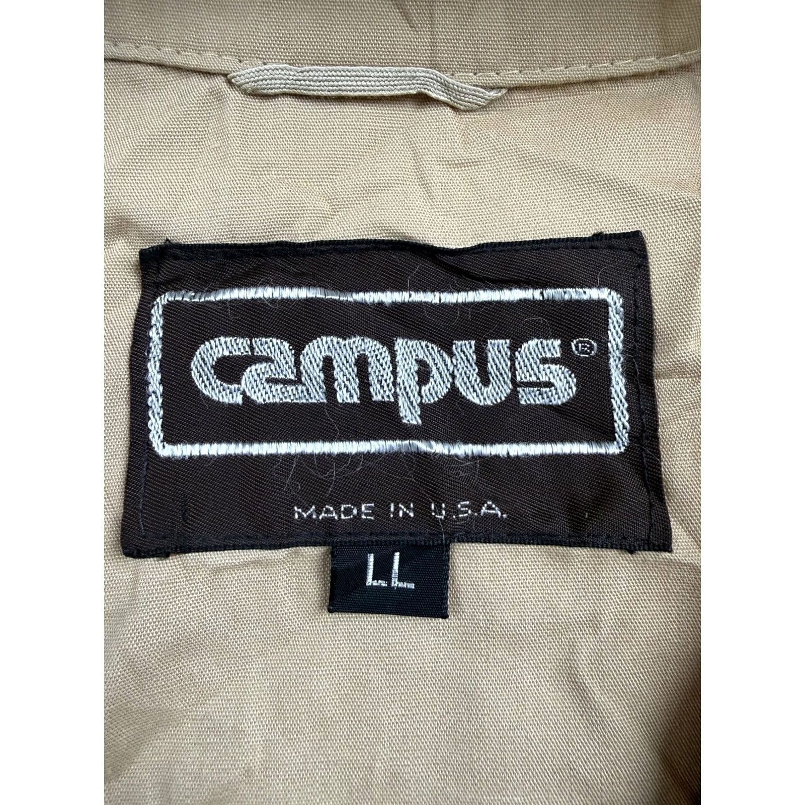 Vintage VINTAGE Campus Jacket Mens XL Beige Canvas Windbreaker Full Zip Lightweight USA Size US XL / EU 56 / 4 - 3 Thumbnail