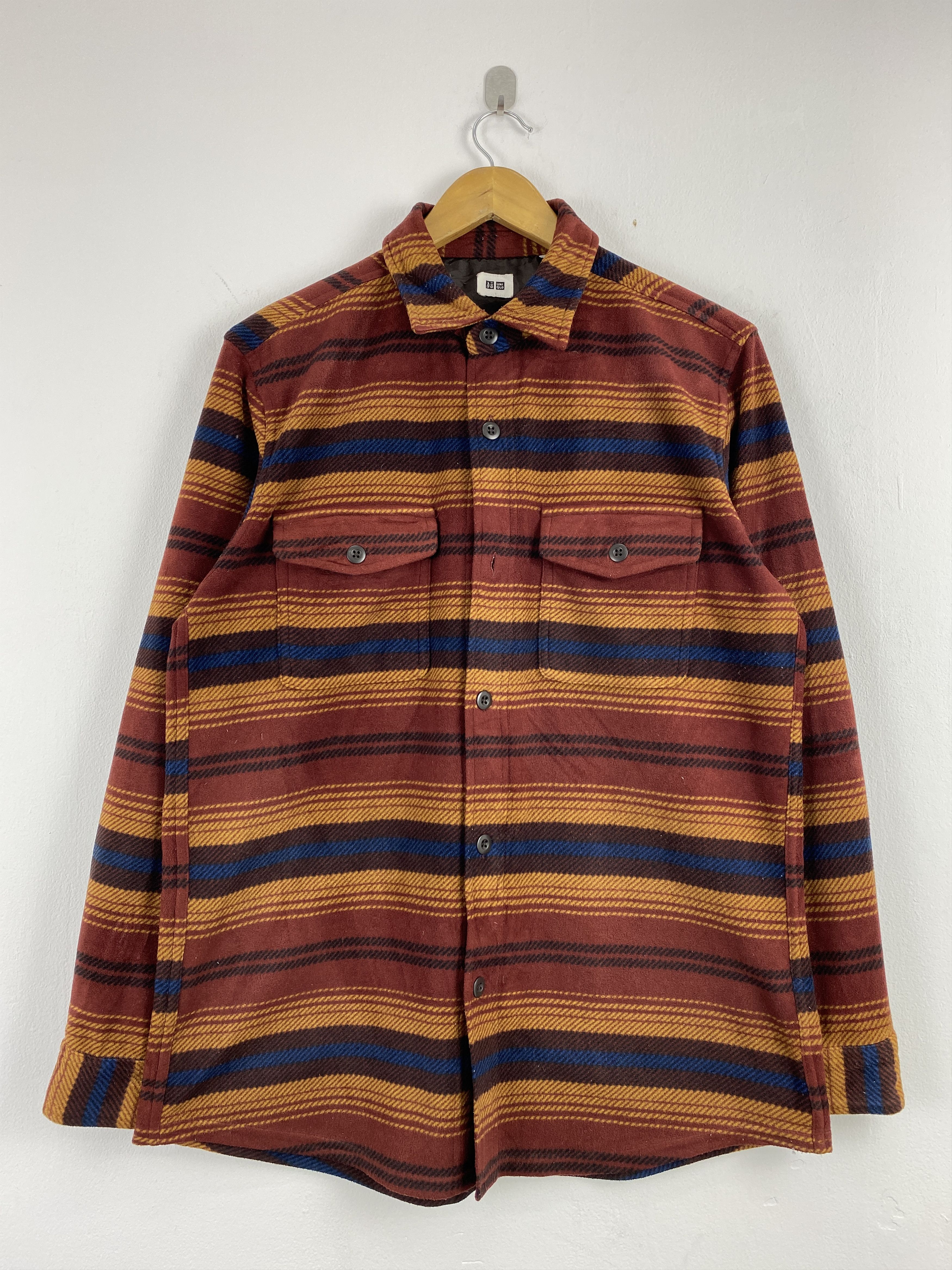 Uniqlo Uniqlo Button Ups Double Pocket Striped Fleece Shirt JA0131 Size US XL / EU 56 / 4 - 1 Thumbnail