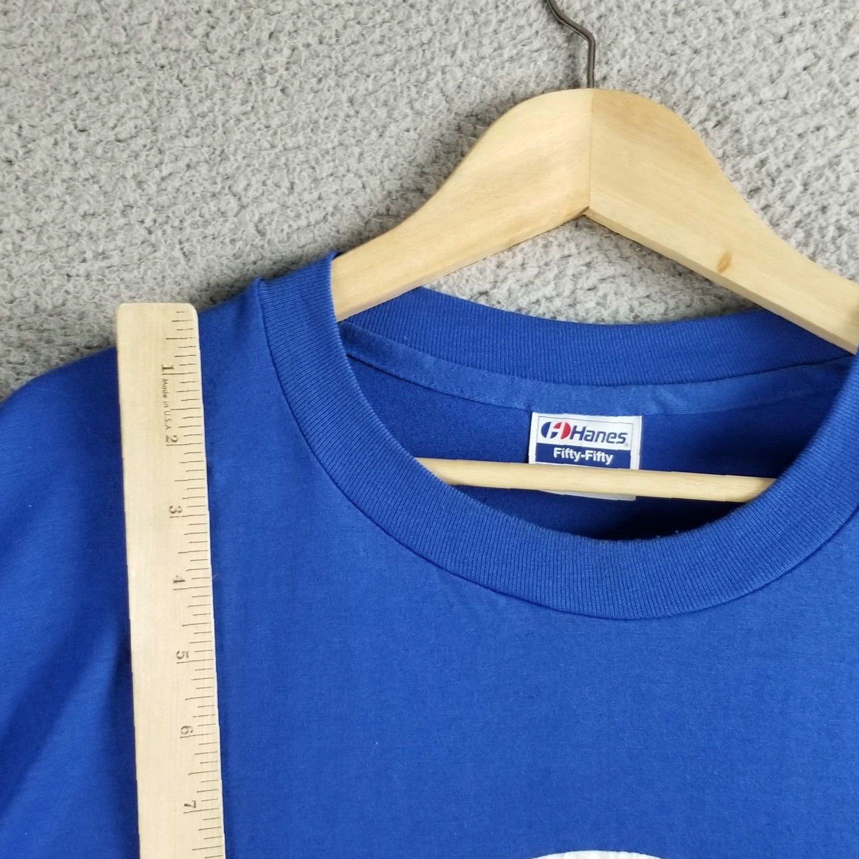 Hanes VINTAGE Motorcyle Shirt Hanes XL Adult Blue 1988 80s Biker Motorcycle Tee Mens Size US XL / EU 56 / 4 - 2 Thumbnail