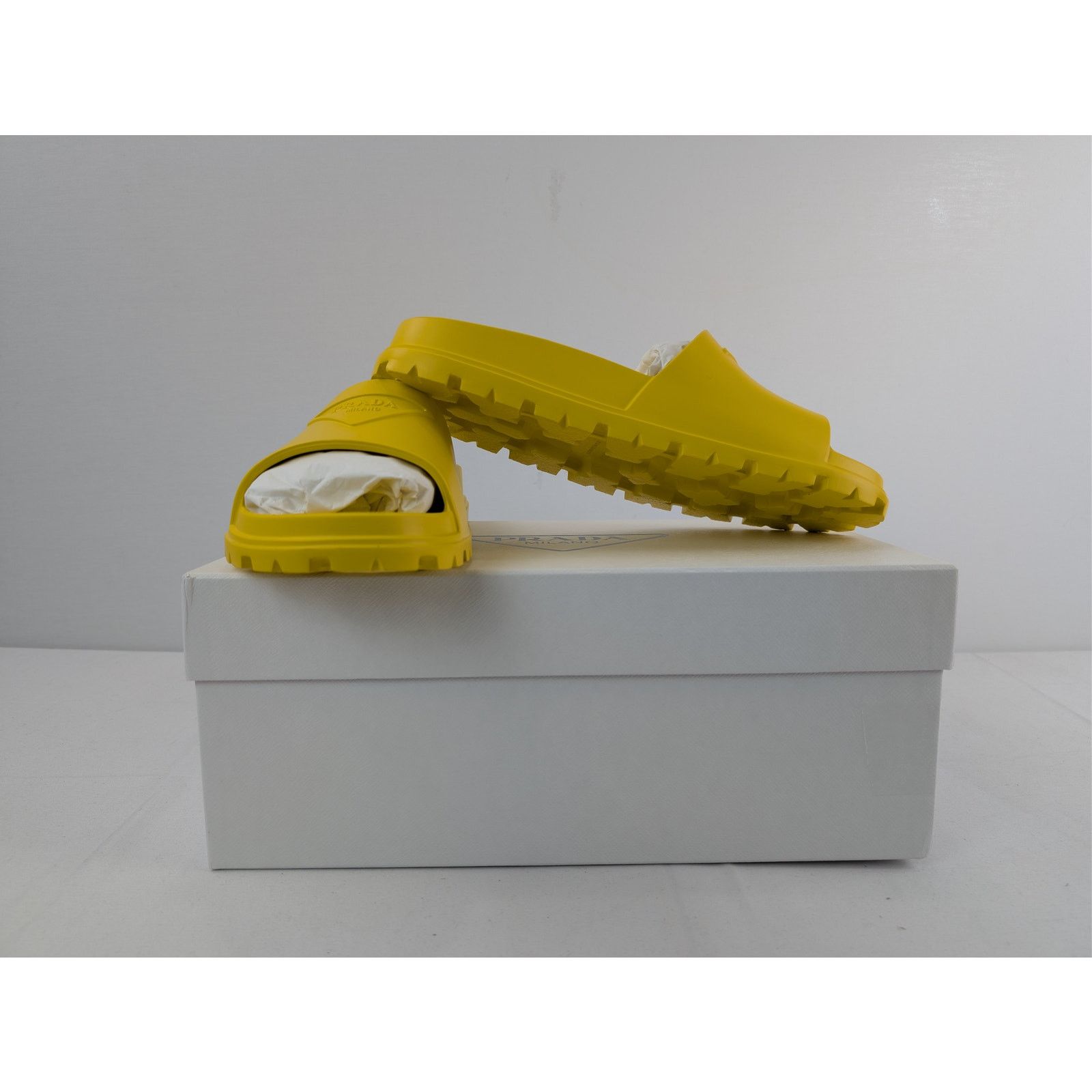 Prada o1rshd1 EVA Rubber Slide Sandals Slippers in Yellow Size US 11 / EU 44 - 18 Thumbnail