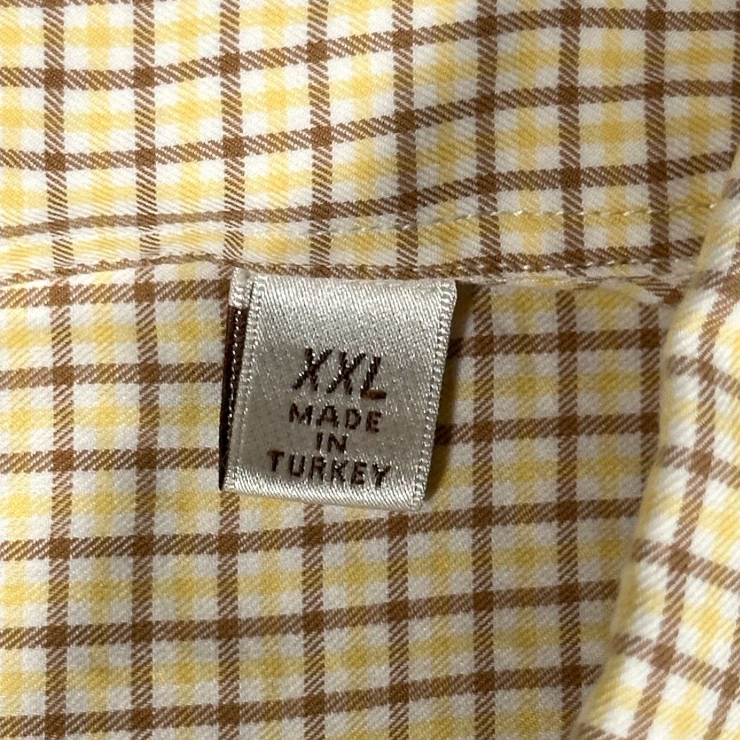 Peter Millar Peter Millar Shirt Adult 2XL Yellow Plaid Button-Down Preppy Luxury Cotton Size US XXL / EU 58 / 5 - 5 Thumbnail