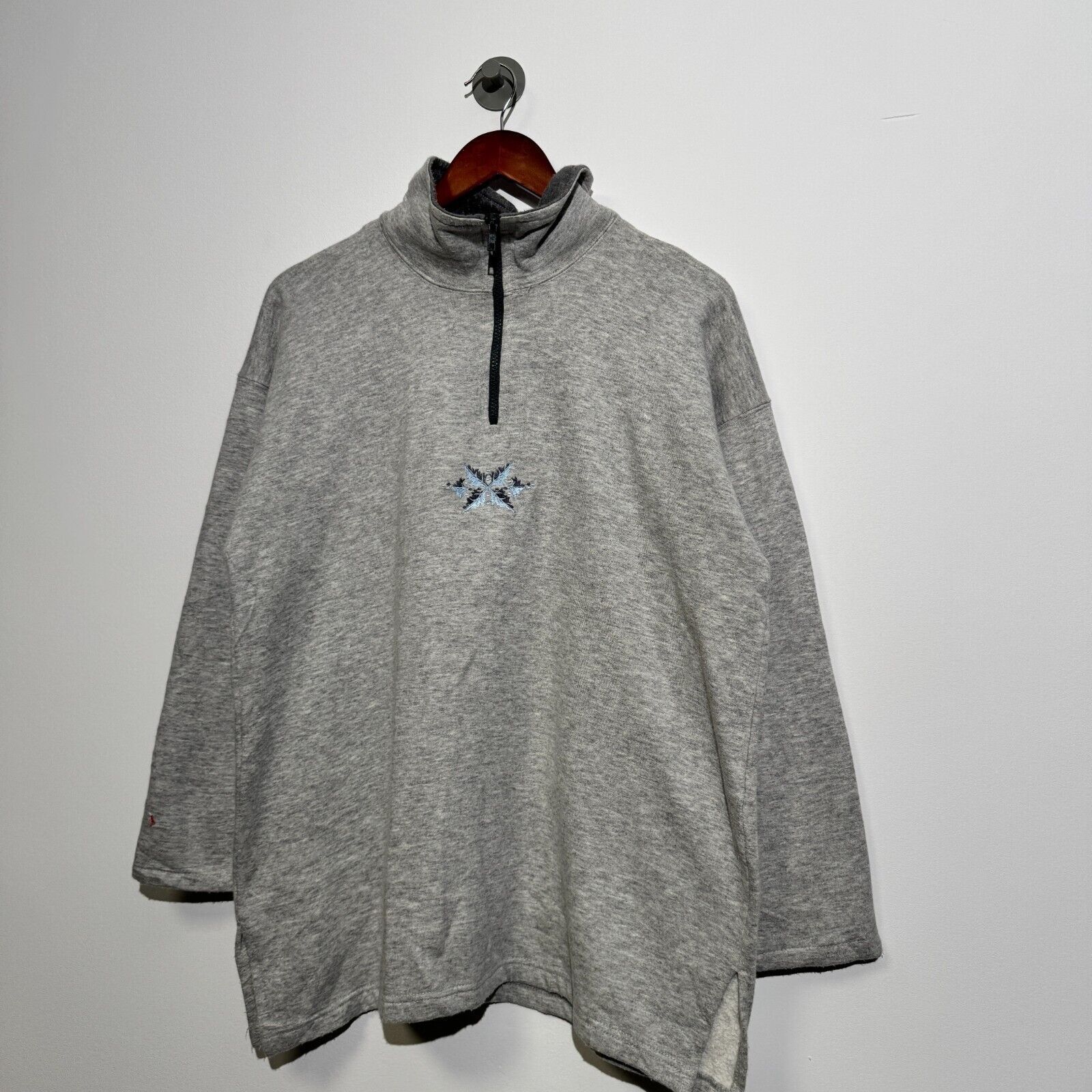 Vintage Vintage Unisex Gray Cotton Halfzip Sweatshirt Size XL Size US XL / EU 56 / 4 - 3 Thumbnail