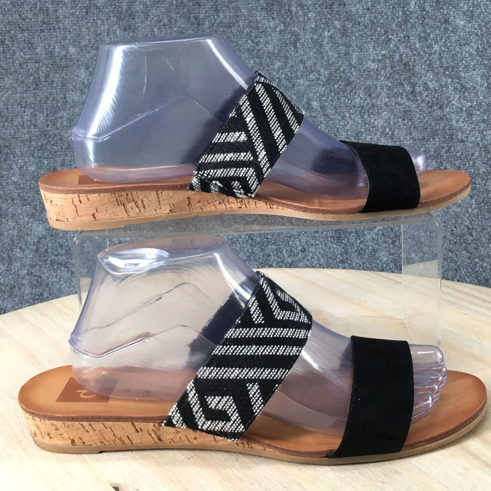 Dolce Vita Dolce Vita Bailey Slides Sandals Women Black Fabric Slip On Straps 10 Flat Shoe Size US 10 / IT 40 - 2 Thumbnail