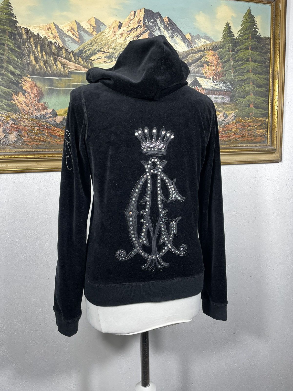 Christian Audigier × Ed Hardy × Vintage Black Vintage Retro Y2K 00s Christian Audigier Zip Up Hoodie Size M / US 6-8 / IT 42-44 - 7 Thumbnail