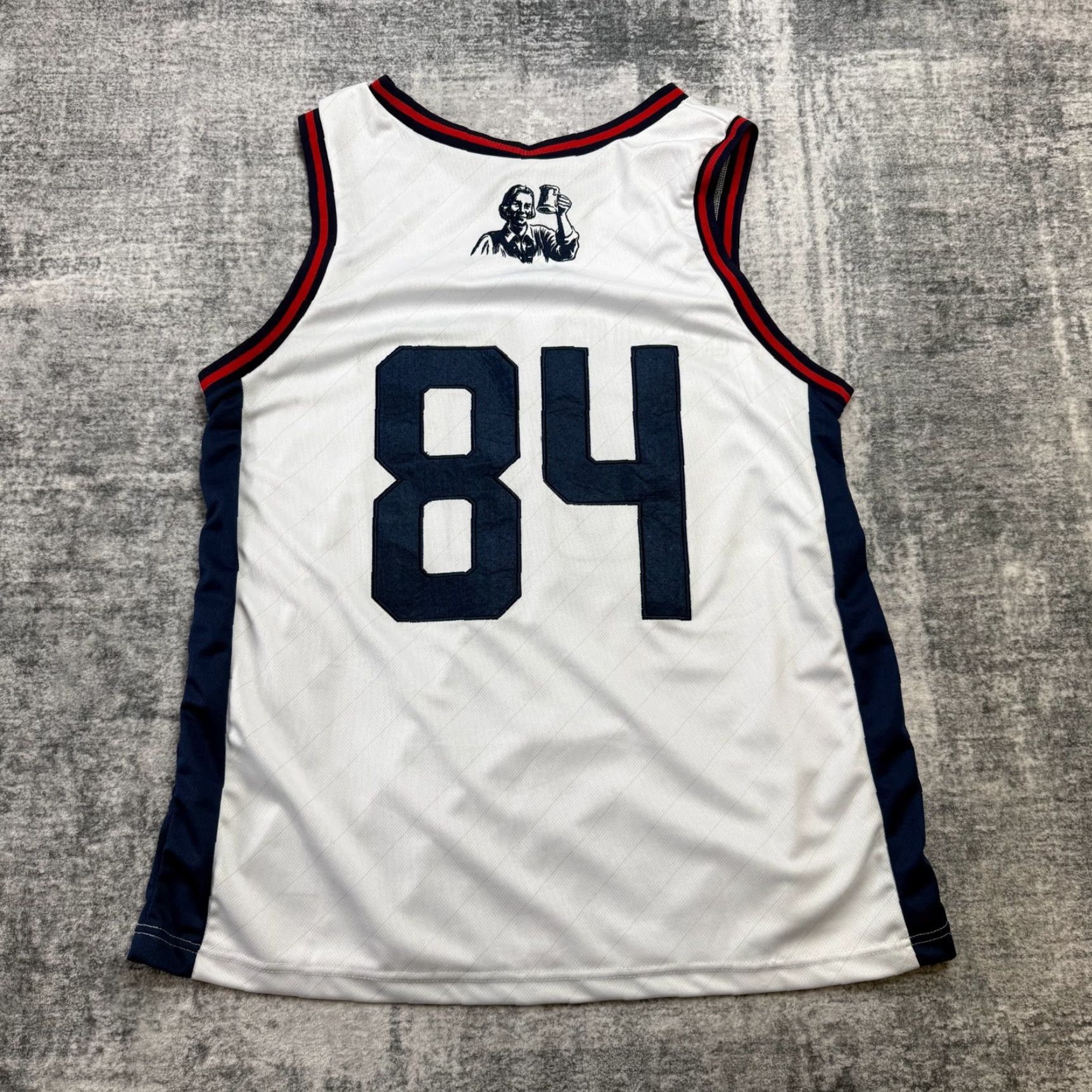 Vintage Samuel Adams Basketball Jersey Adult Large White Shirt Men L White Beer Party Fun Casual Tee Size US L / EU 52-54 / 3 - 3 Thumbnail