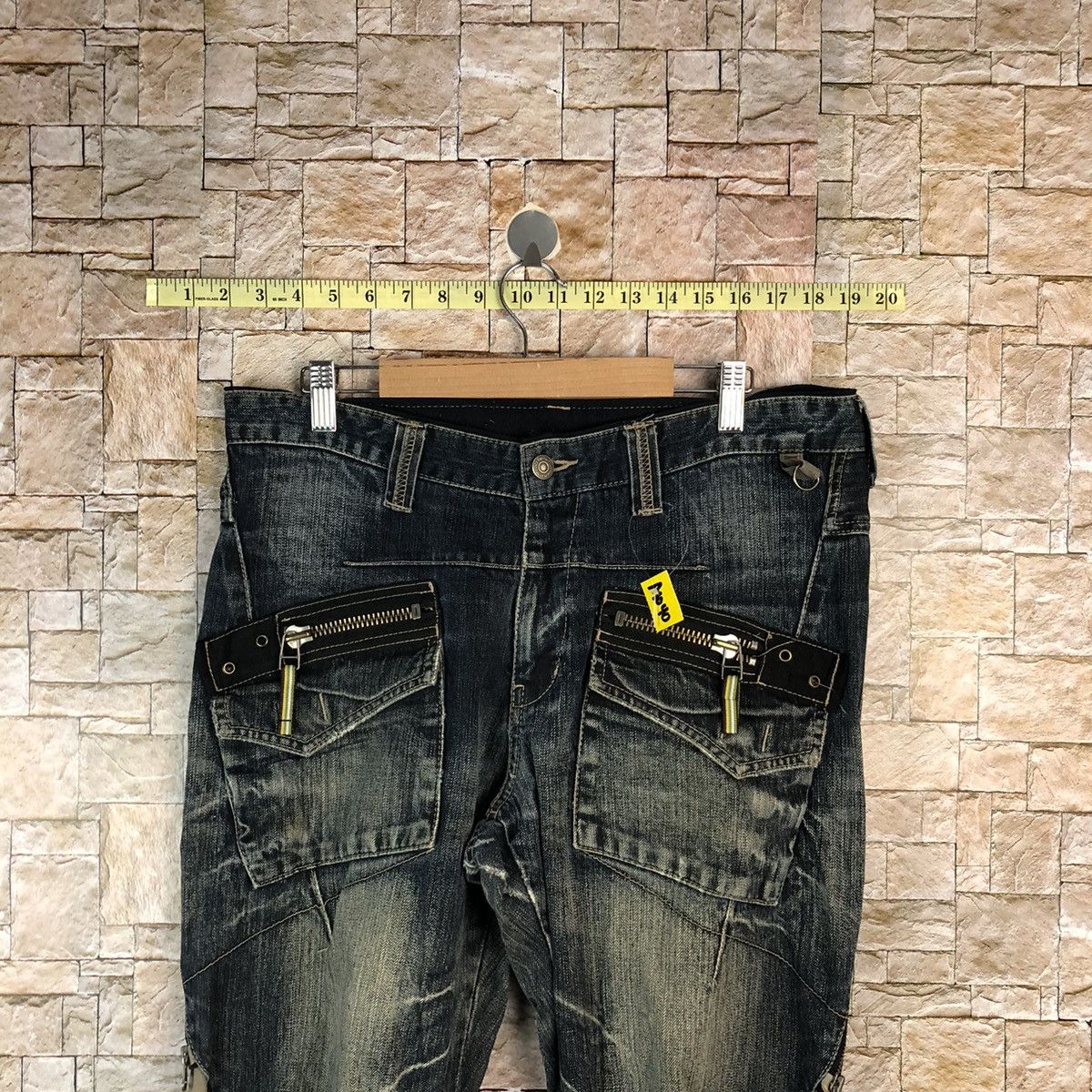 PPFM PPFM Blue Distressed ripped punk Denim Pants #A1040 Size US 33 - 4 Thumbnail