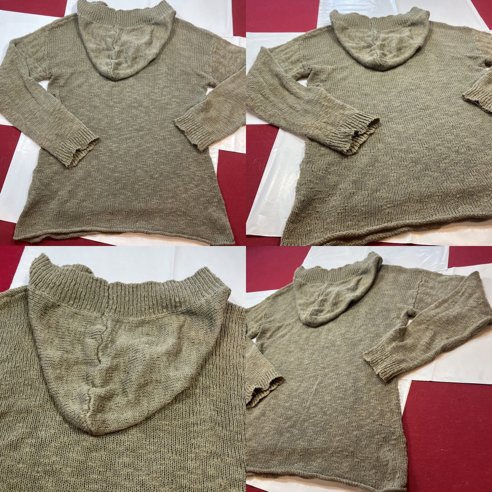 Vintage Roxy Army GREEN Hooded Sweater Knit V Neck front Pocket Slouchy Cotton Women XL Size XL / US 12-14 / IT 48-50 - 11 Thumbnail