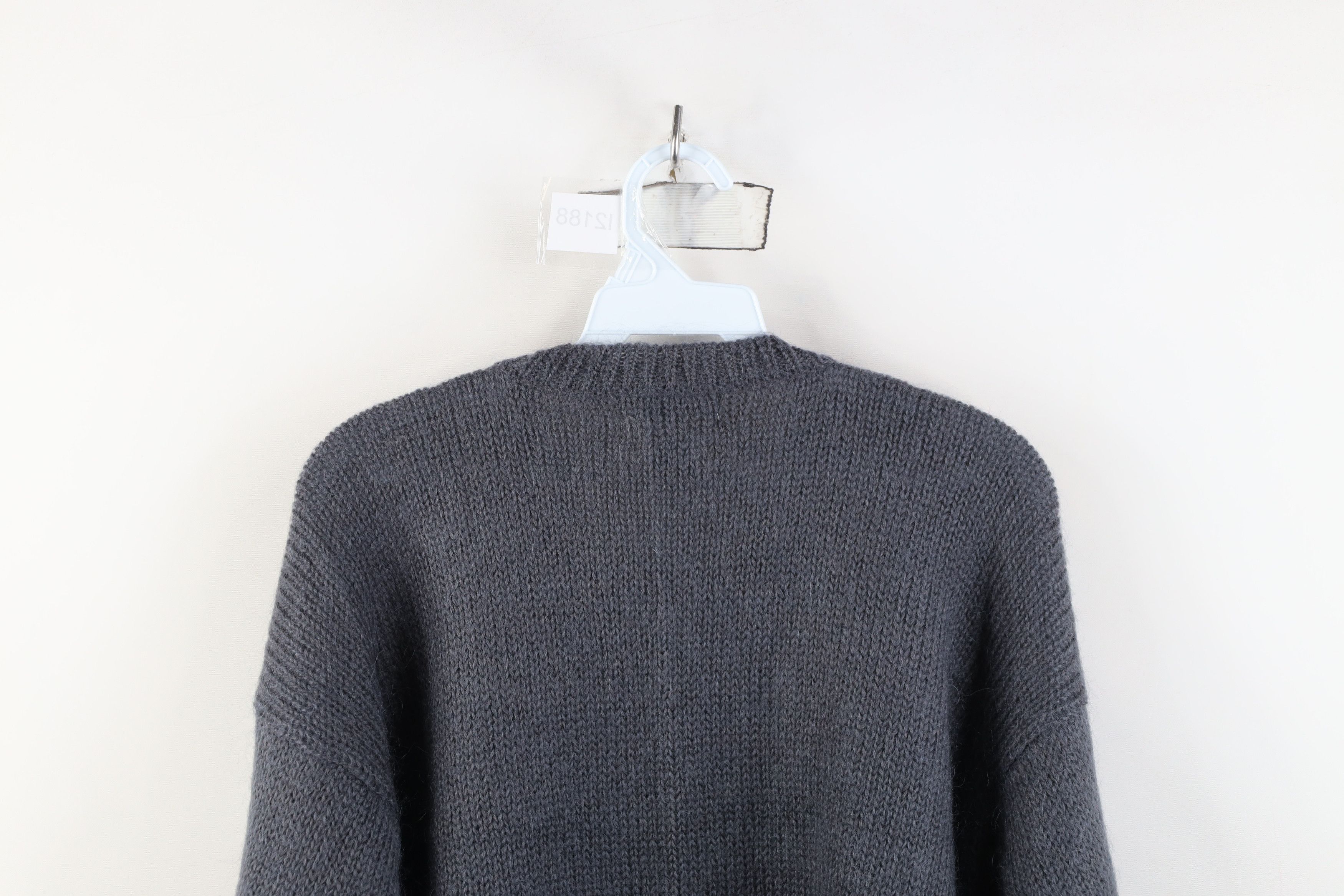 Vintage Vintage 90s Streetwear Wool Knit Crewneck Sweater Gray Size L / US 10 / IT 46 - 7 Thumbnail