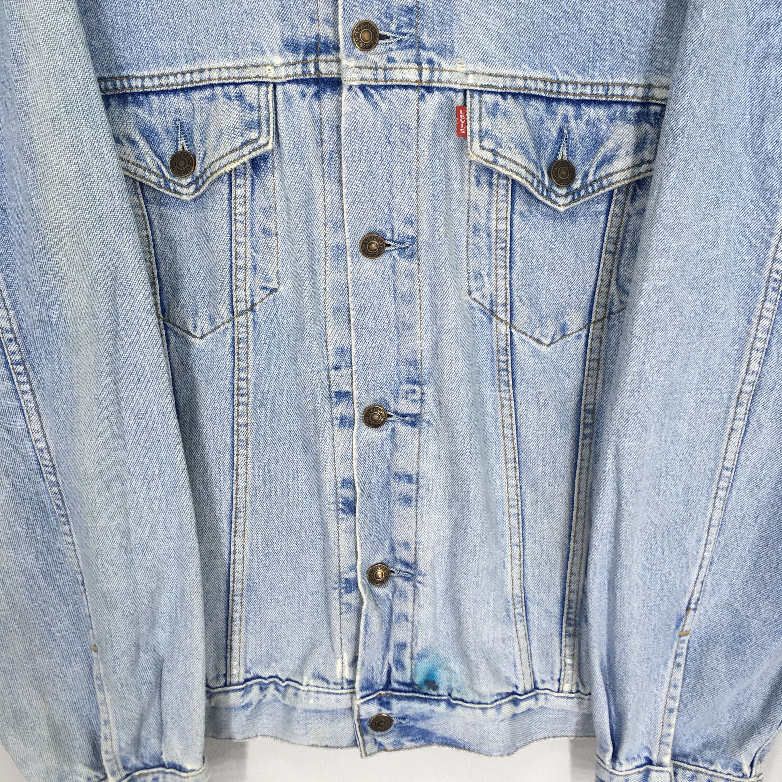 Levi's Vintage 90s Levi's Trucker Jacket Jeans Stone Wash Blue Size US L / EU 52-54 / 3 - 4 Thumbnail
