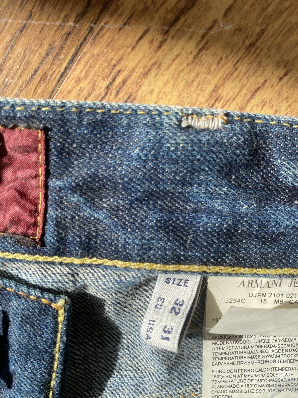 Armani × Vintage Armani Jeans Red Wash Limited Edition Italy Selvage denim Size US 32 / EU 48 - 11 Thumbnail