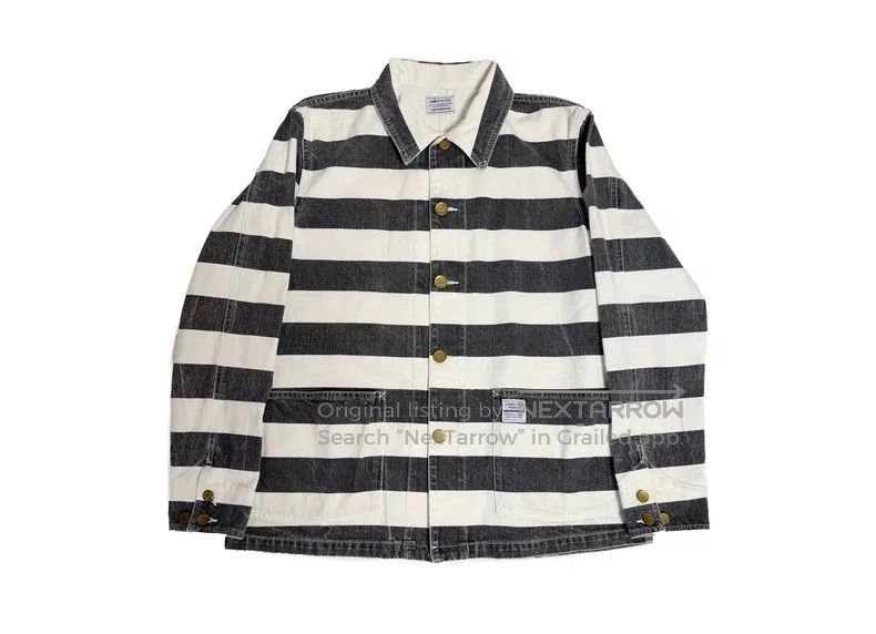 Neighborhood Neighborhood Black and white striped work jacket Size US L / EU 52-54 / 3 - 1 Thumbnail