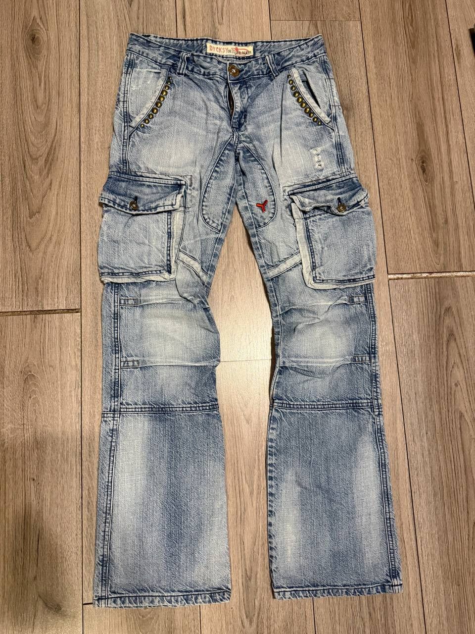 Other Y2K Cargo Jeans Dycksy Size 29 Blue Avante Garde Size 29" - 1 Thumbnail