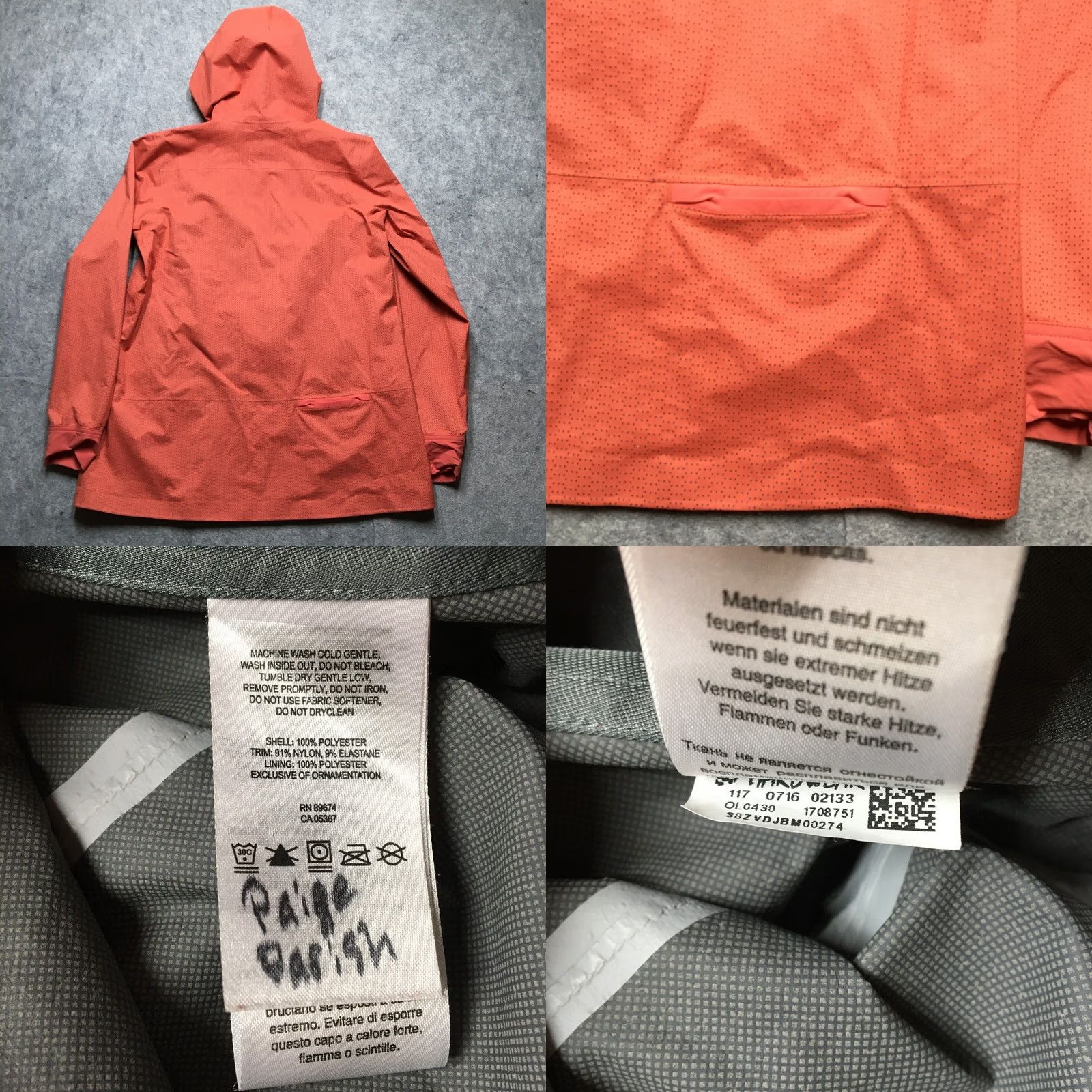 Mountain Hardwear Mountain Hardwear Polka Dot Rain Jacket Womens M Pink Full Zip Hooded Jacket Long Nylon Waterproof Wind-Resistant Polka Dot Rain Coat Womens M Pink Size M / US 6-8 / IT 42-44 - 8 Thumbnail