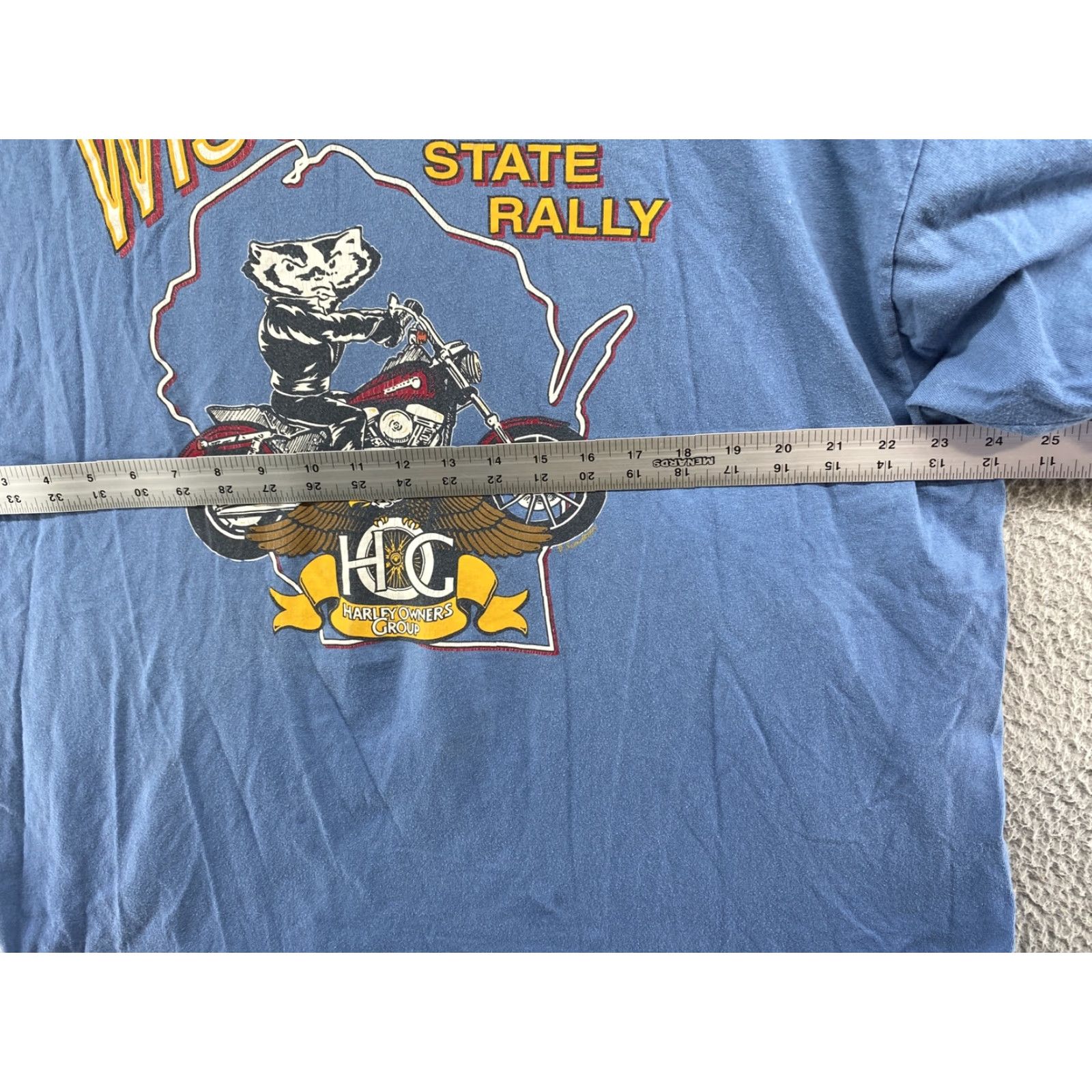 Harley Davidson VINTAGE Harley-Davidson Wisconsin State Rally HOG Shirt Mens 2XL Blue 90s T-Shirt Crew Neck Size US XXL / EU 58 / 5 - 5 Thumbnail