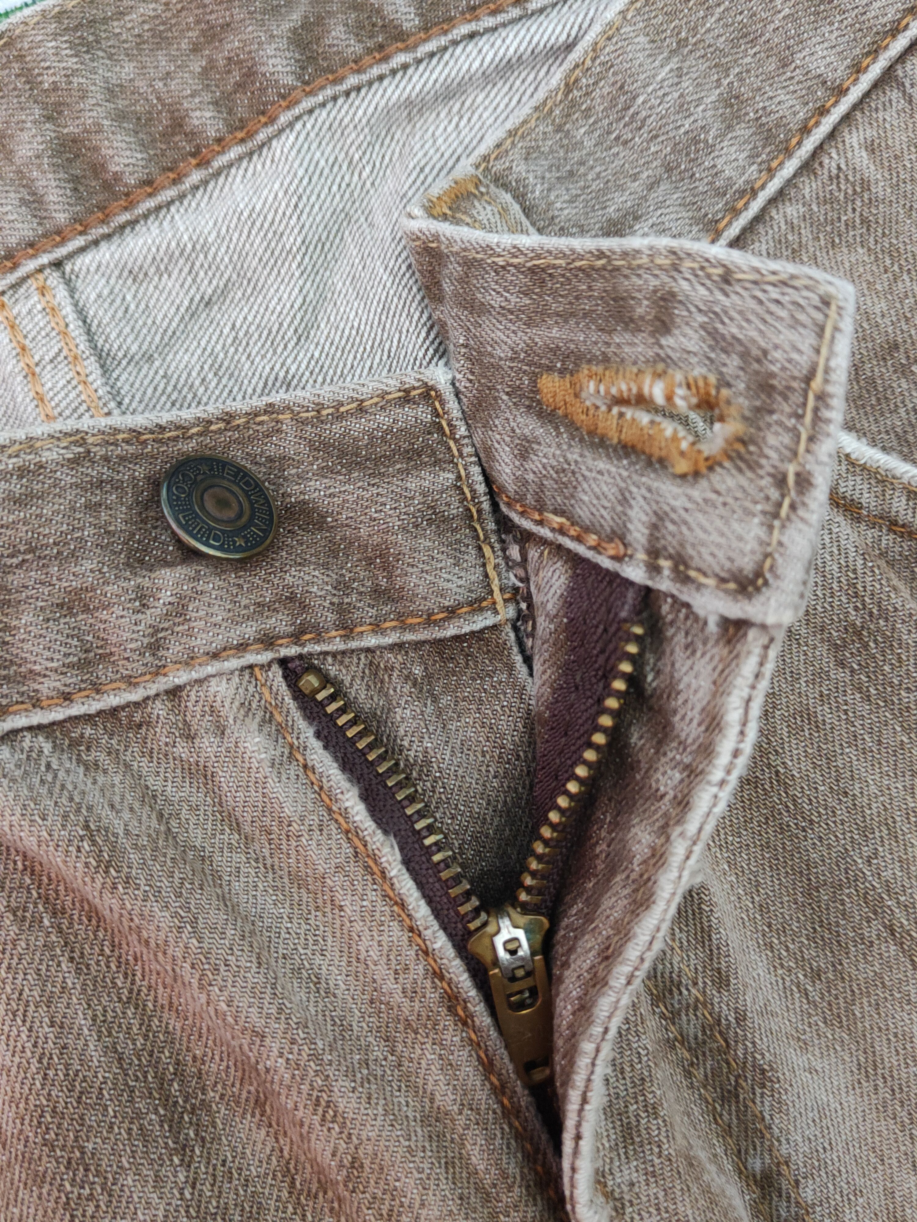 Edwin Edwin Brown Faded vintage Distressed Ripped Jeans #S1650 Size US 32 / EU 48 - 14 Thumbnail