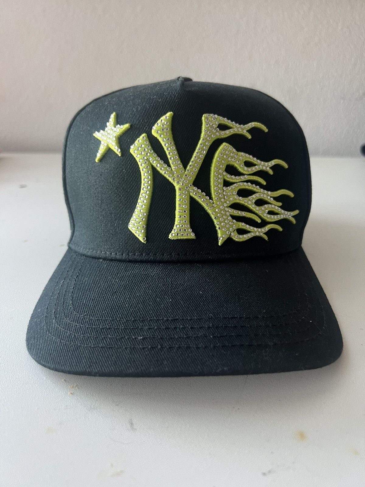image of Hellstar Ny Rhinestone Cap in Black, Men's