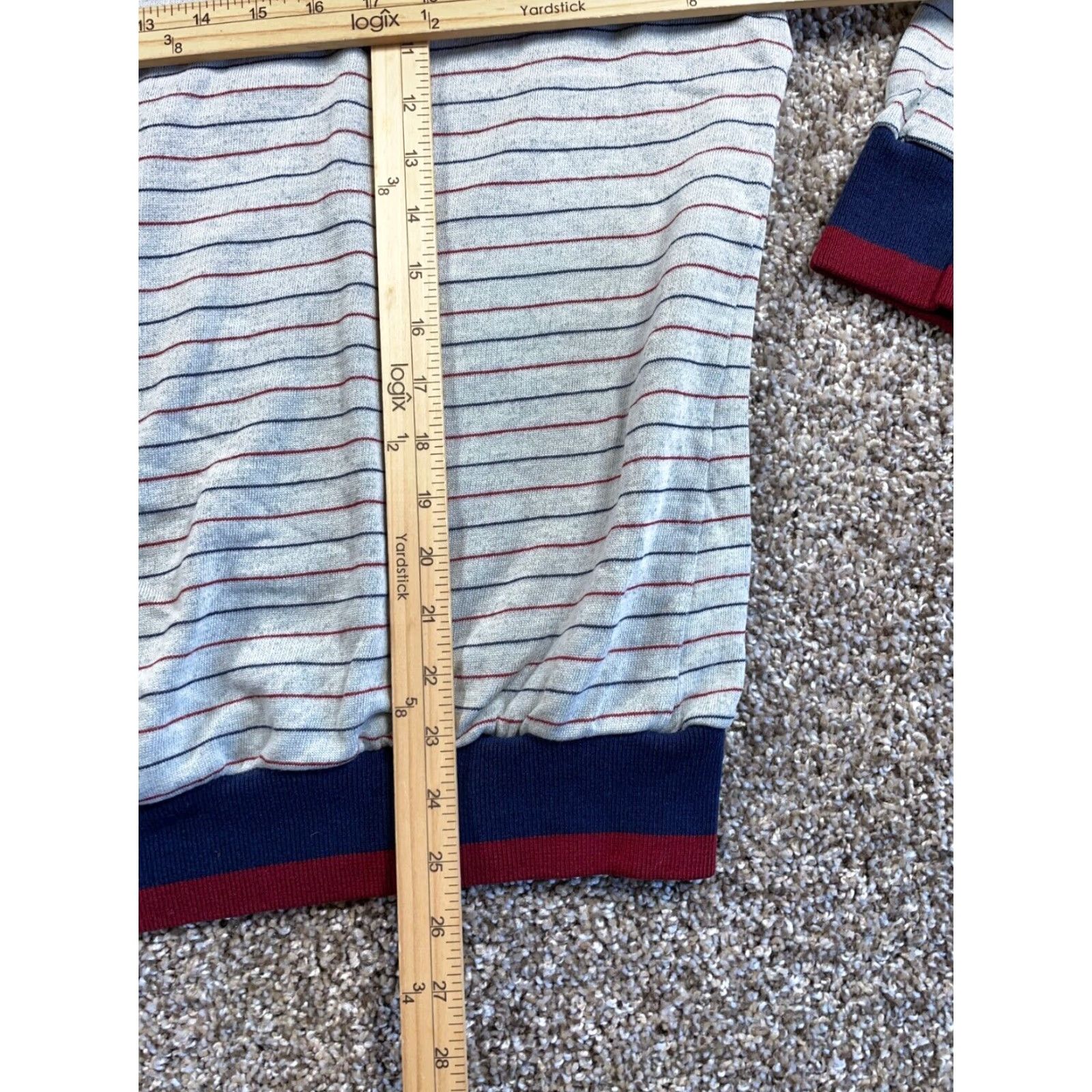 Vintage VINTAGE 90s TRAX Striped Raglan Sweater Mens Large Gray Blue Lightweight Acrylic Cotton Blend Pullover Size US L / EU 52-54 / 3 - 7 Thumbnail