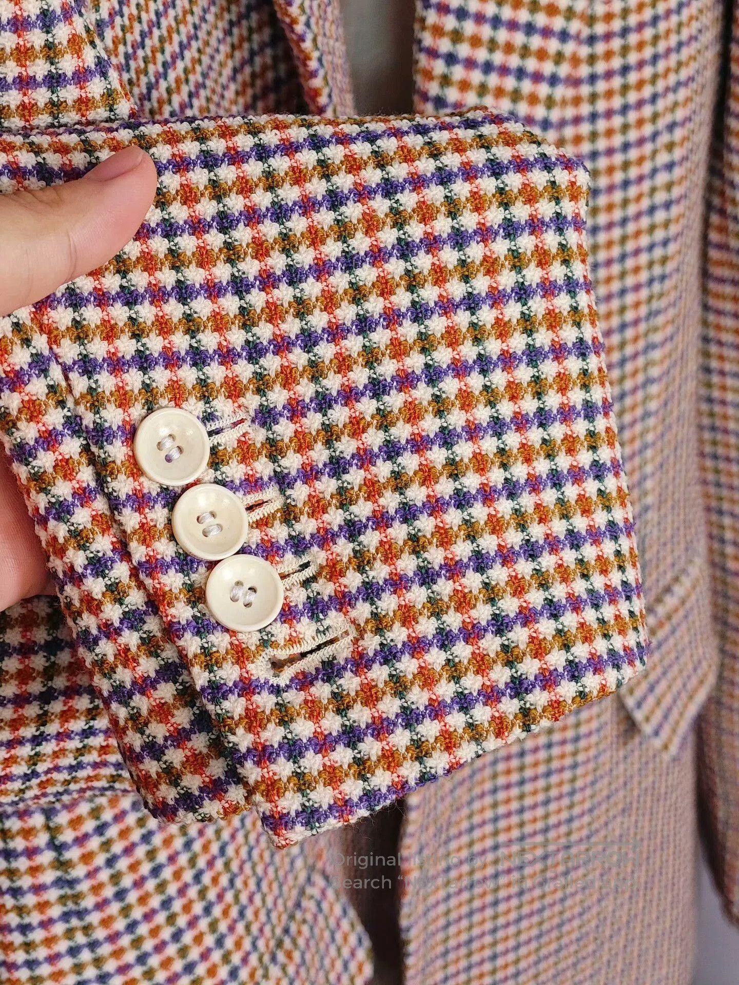 Other Casual Tweed Blazer with Colorful Check Pattern. Size S / US 4 / IT 40 - 4 Thumbnail