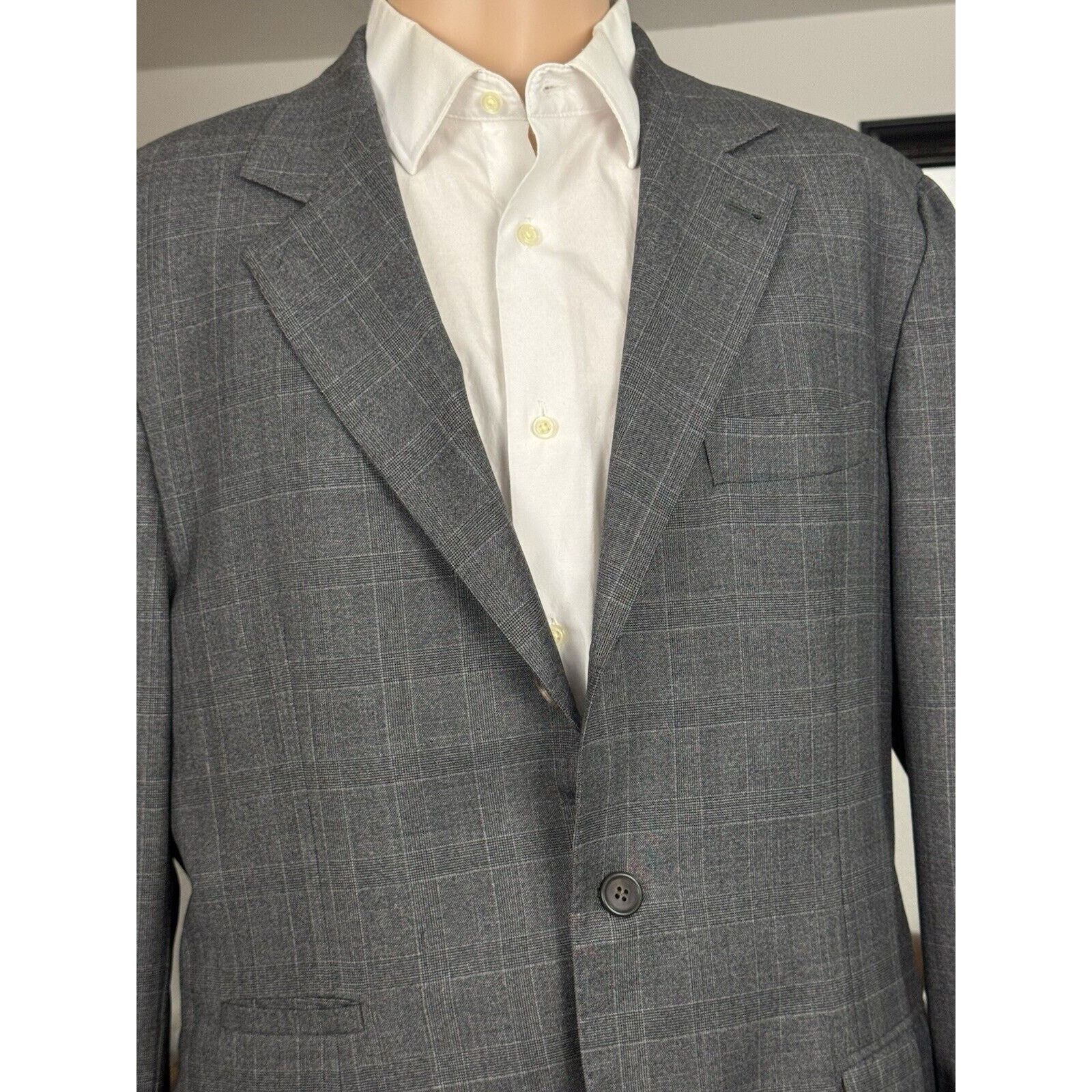 Brunello Cucinelli Brunello Cucinelli Blazer Jacket Glen Plaid Wool 52/42 Size 42R - 2 Thumbnail