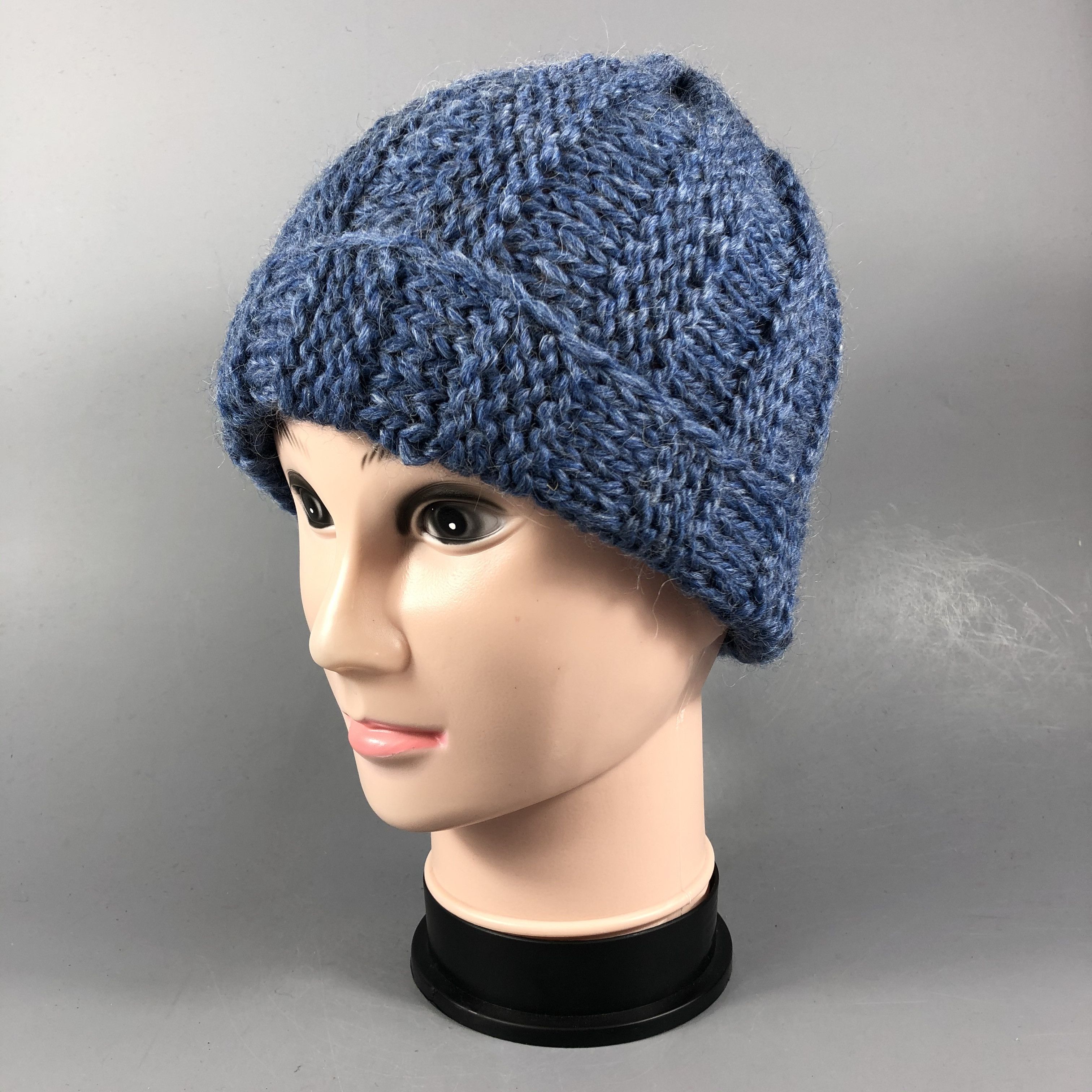 Japanese Brand Plain Cable Knit Beanie Size ONE SIZE - 2 Thumbnail