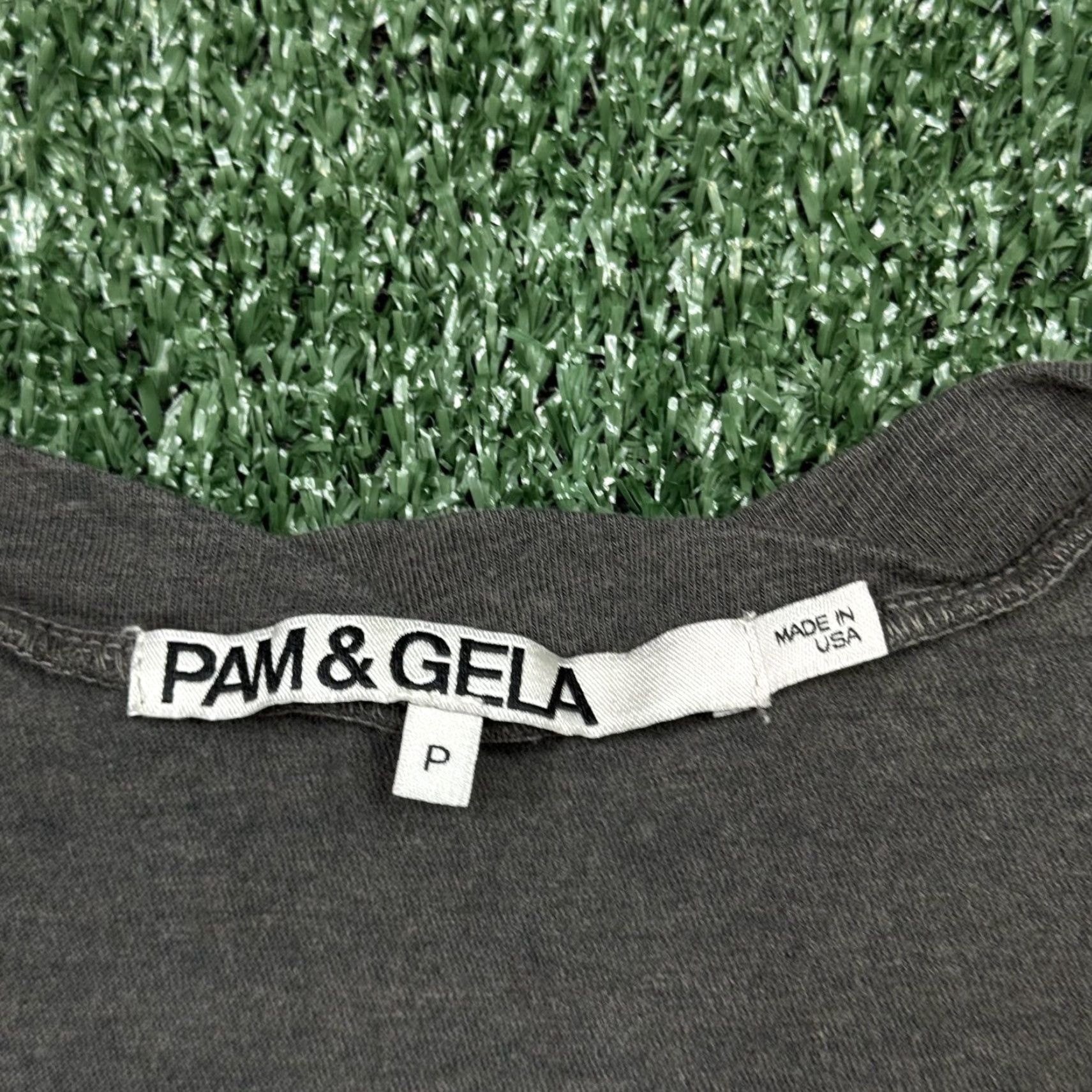 Vintage Pam & Gela Shirt Women S Gray Sleeveless Stretch Tee Casual Made In USA Size S / US 4 / IT 40 - 4 Thumbnail