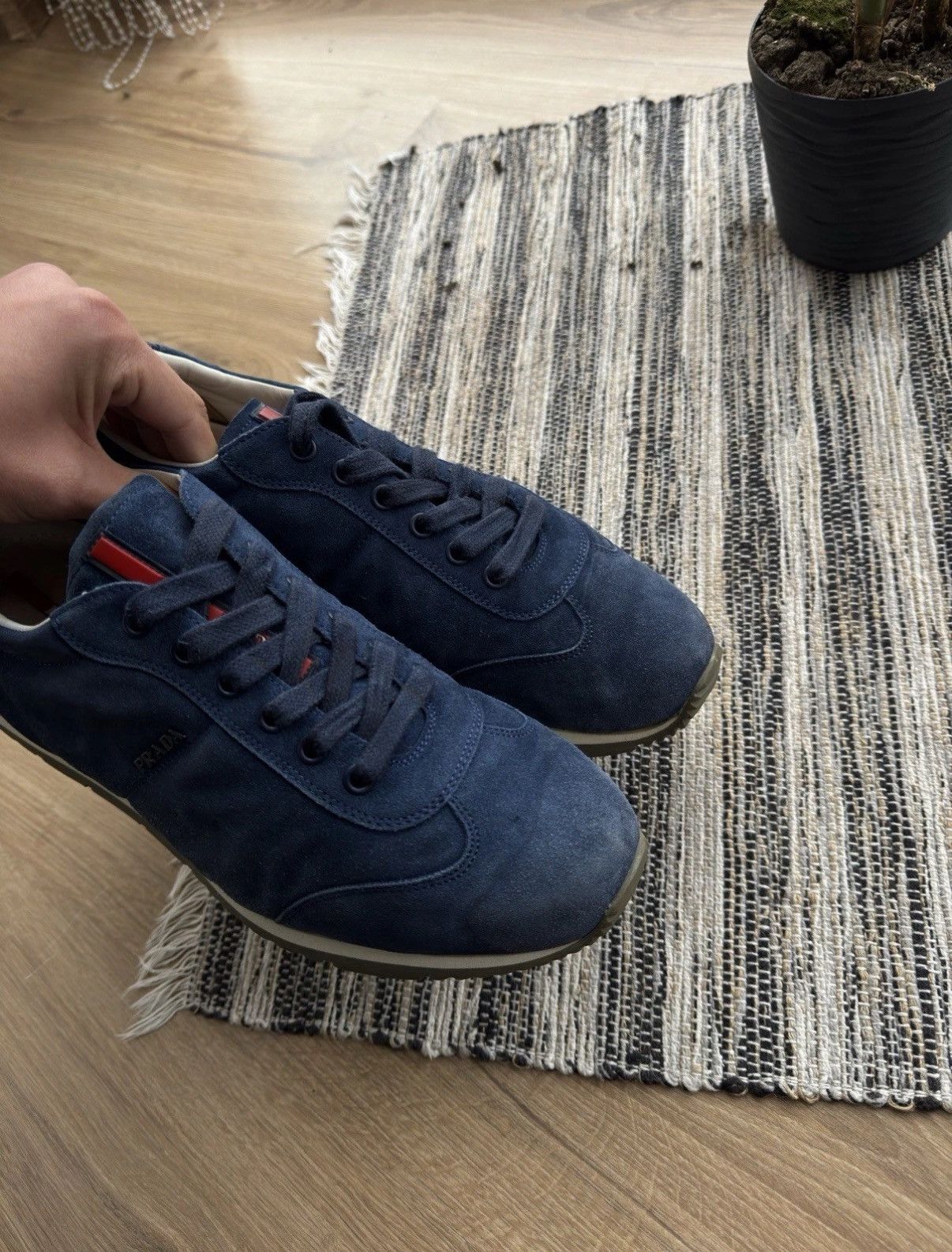 Prada Prada Vintage Classic Suede Blue Sneakers Shoes Mens Size 8 Size US 8 / EU 41 - 11 Thumbnail
