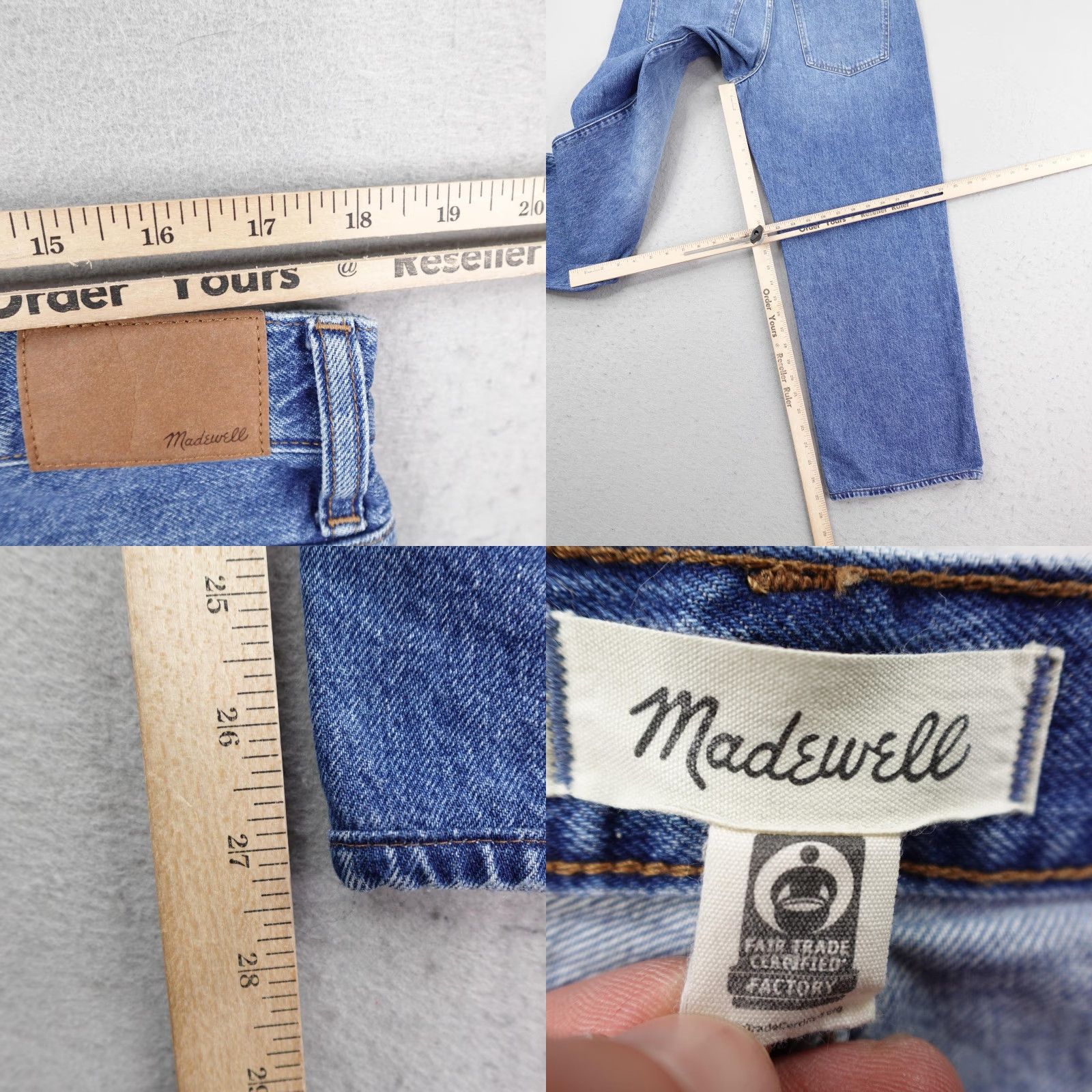 Madewell Madewell Jeans 31 Blue Denim Low Slung Straight Button Fly Baggy Loose Medium Wash Women's Jeans Size 24" / US 00 / IT 34 - 8 Thumbnail