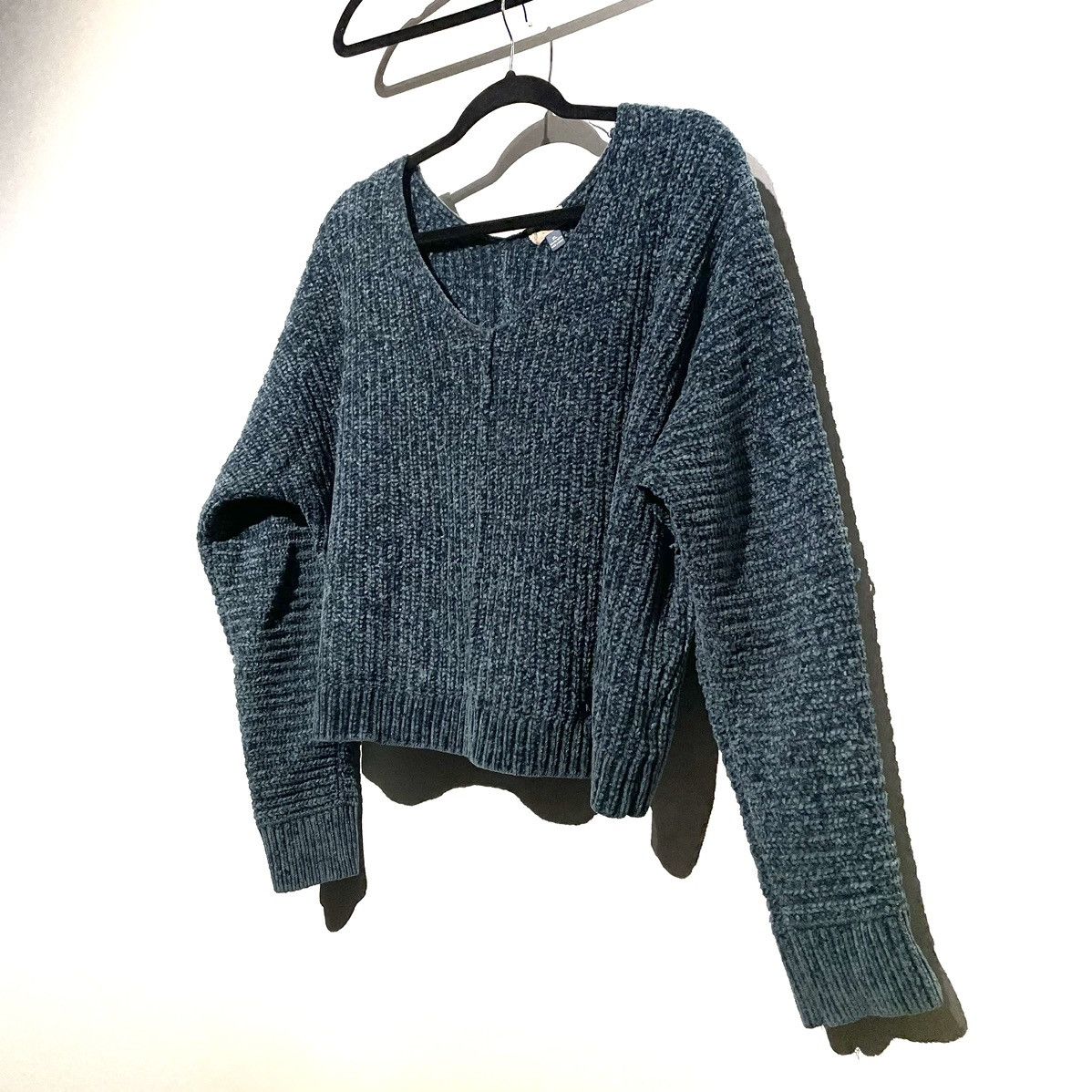Vintage Vintage Blue Cropped Knit Sweater Size XL / US 12-14 / IT 48-50 - 2 Thumbnail