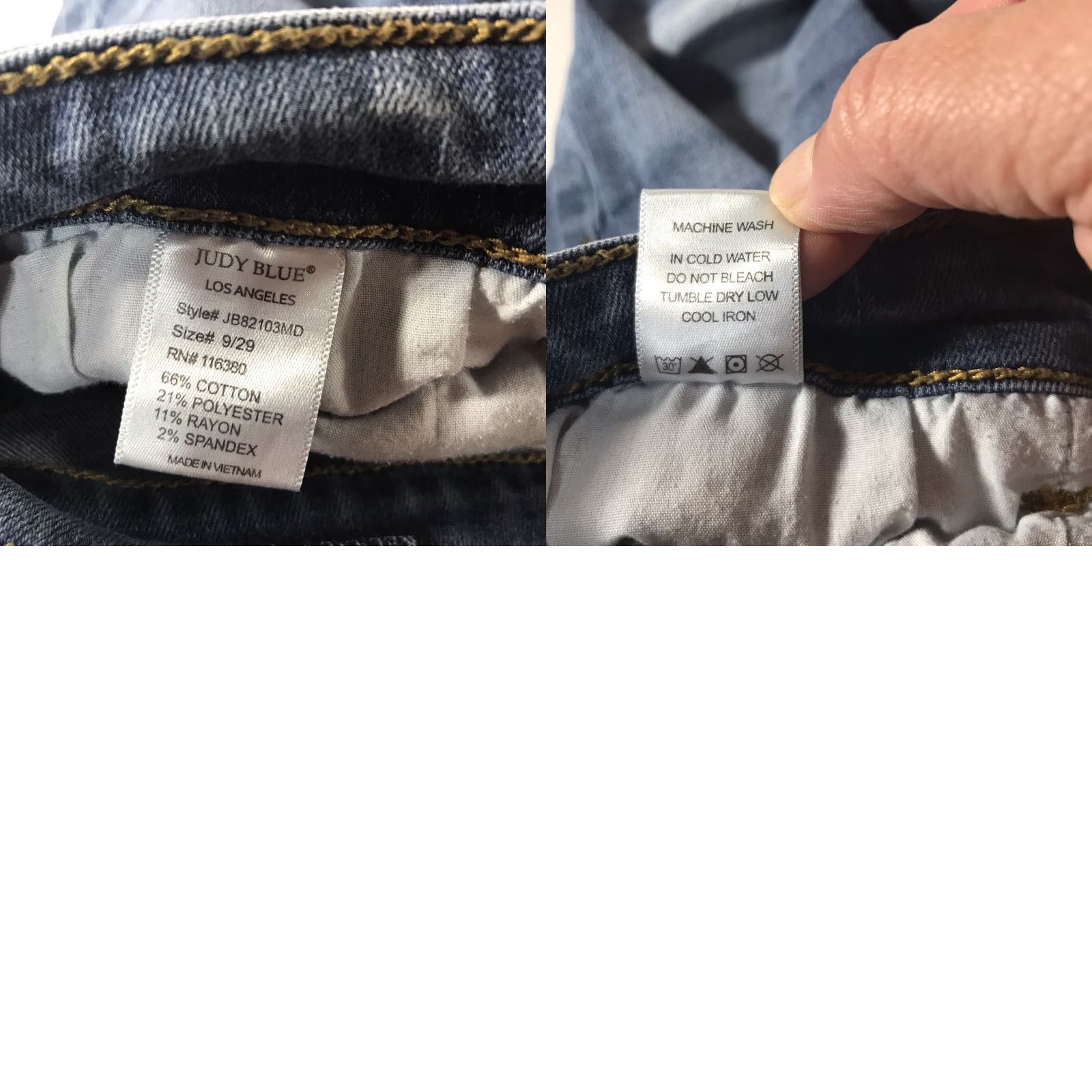 Vintage VINTAGE Judy Blue Skinny Jeans Womens Size 9/29 Mid Rise Blue Stretch Pockets 90s Modern Size 32" / US 10 / IT 46 - 8 Thumbnail