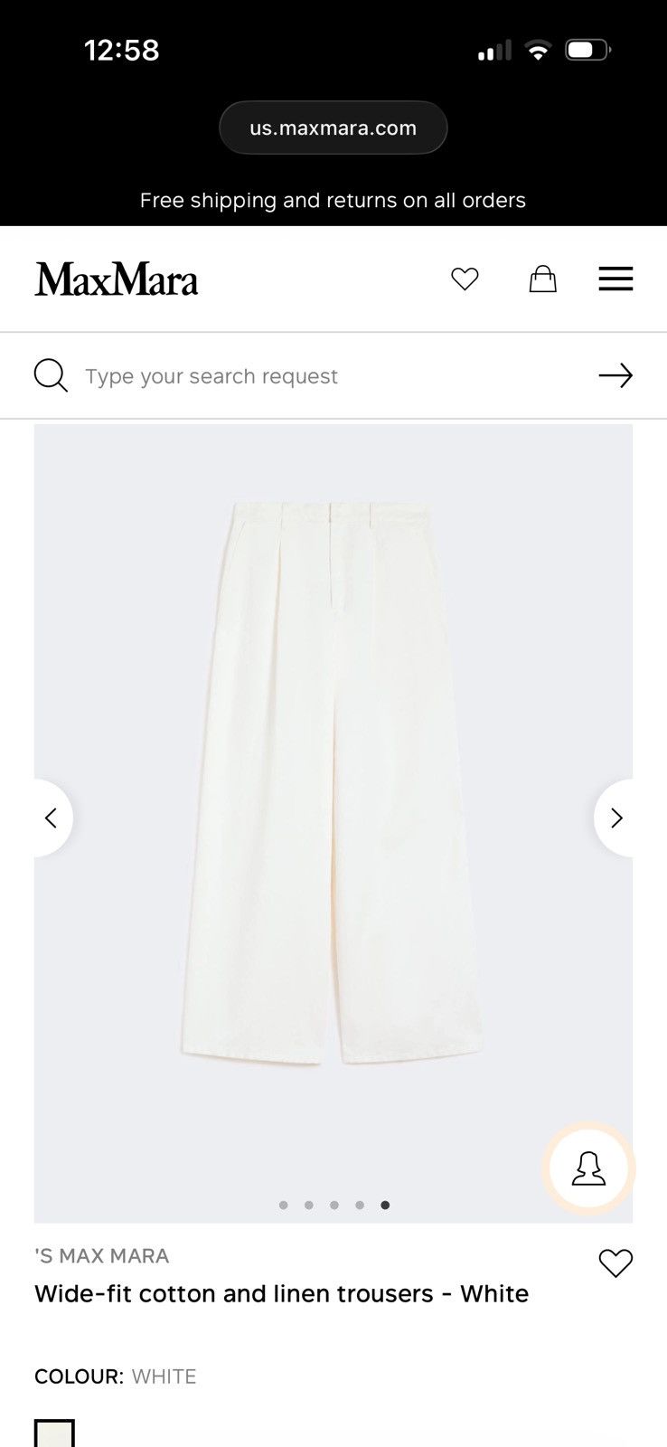 Max Mara Max Mara Brusson Linen White Wide Leg Pants Size 28" / US 6 / IT 42 - 6 Thumbnail