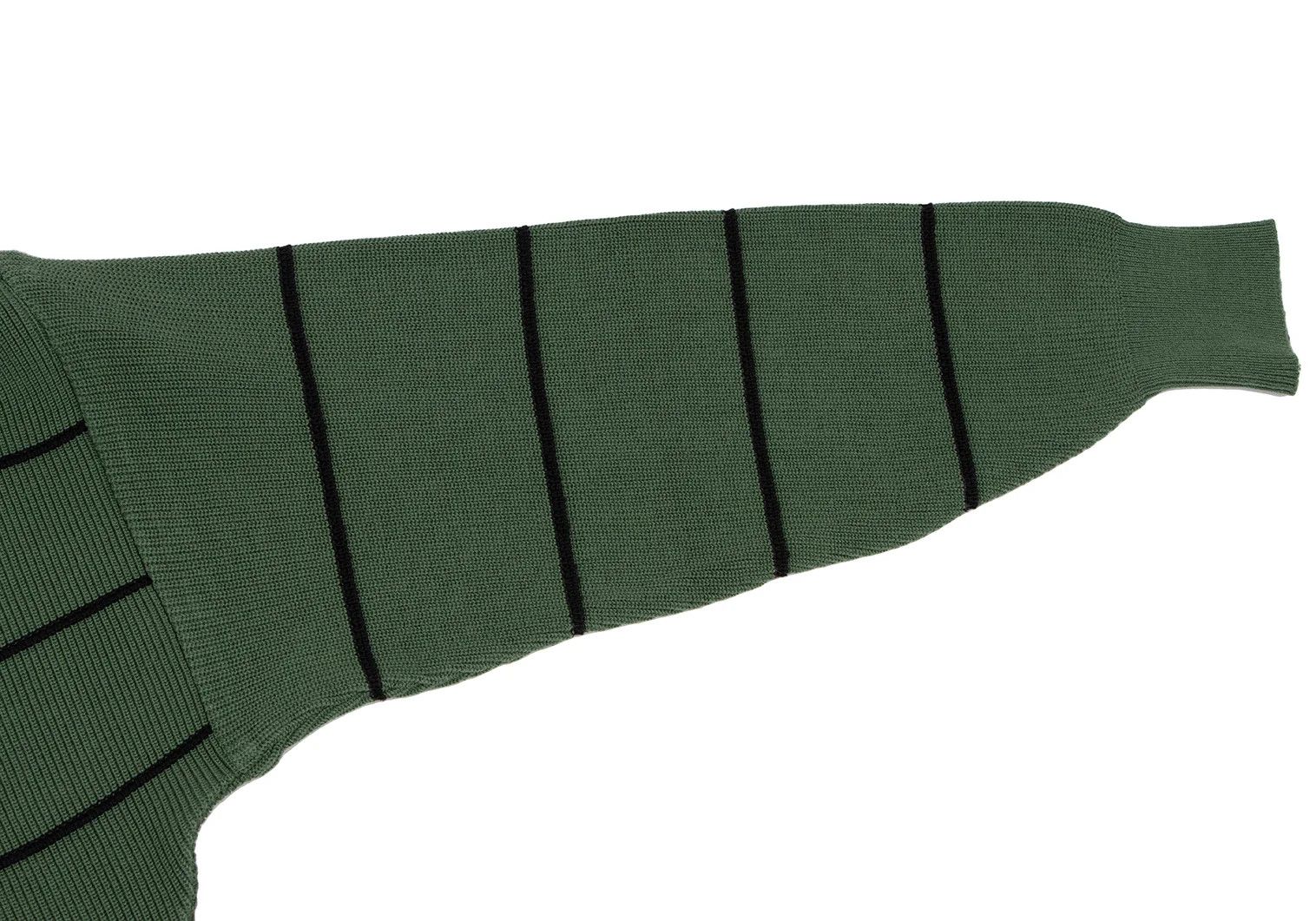 Issey Miyake Shoulder Button Striped Knit Sweater Green Black F Size US M / EU 48-50 / 2 - 6 Thumbnail