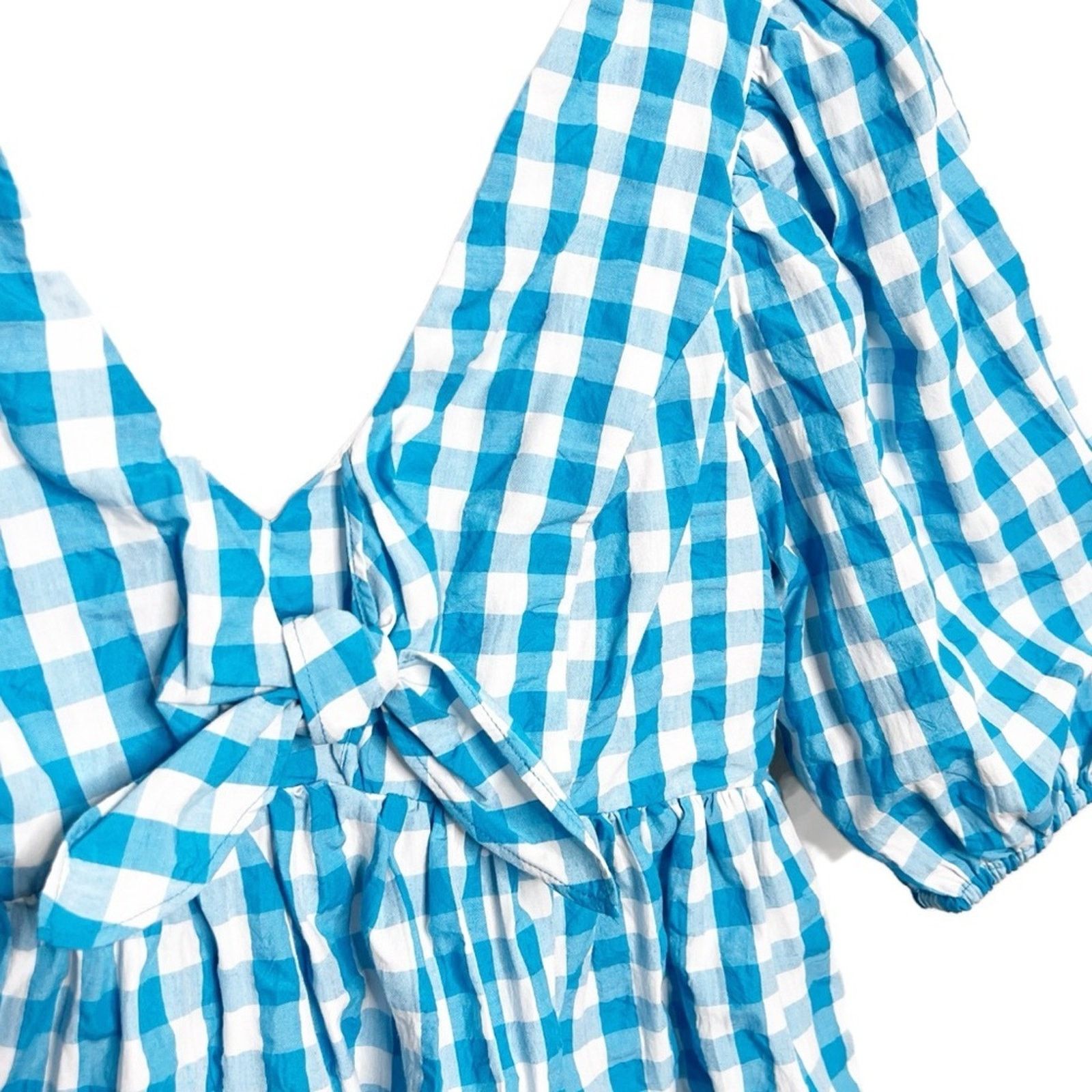 Lilly Pulitzer Lilly Pulitzer Sarafina Gingham Babydoll Women's Blouse Size L / US 10 / IT 46 - 8 Thumbnail