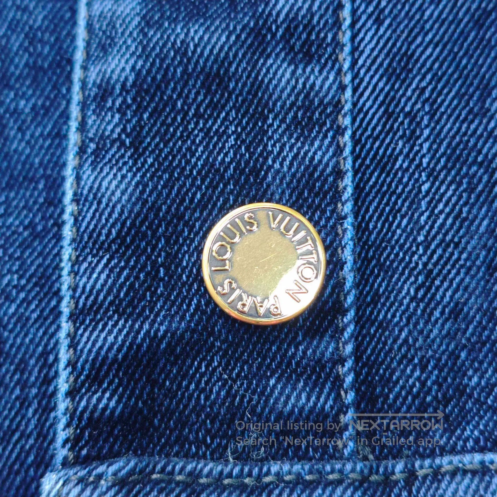 Louis Vuitton LV Washed Blue Denim Jacket Gold Button. Size US XL / EU 56 / 4 - 7 Thumbnail