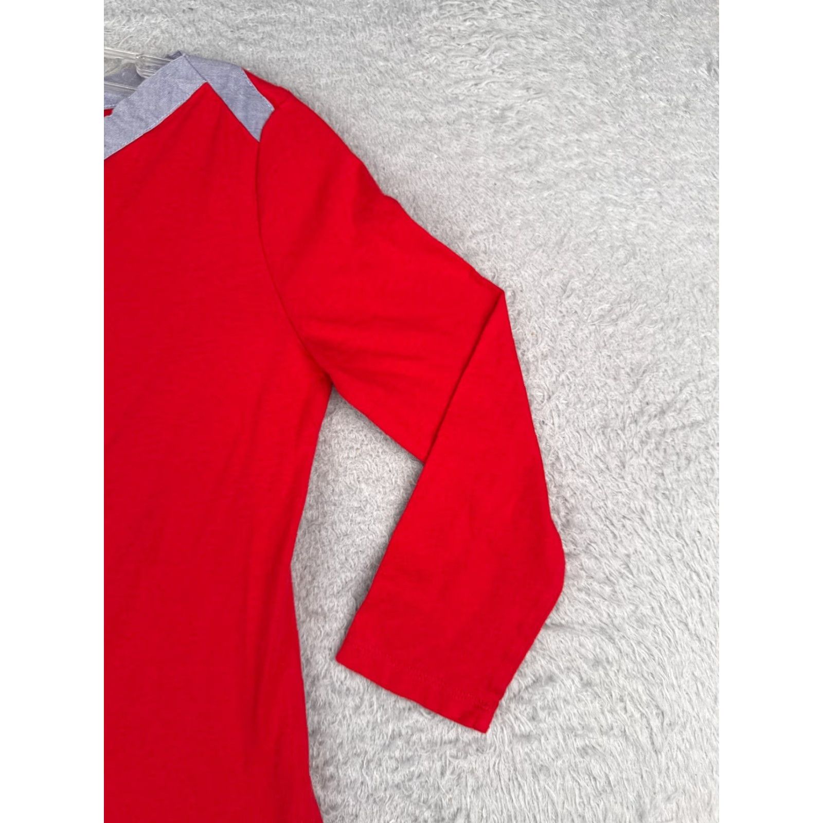 Tommy Hilfiger TOMMY HILFIGER Shirt Women XS Red Striped 3/4 Sleeve Boat Neck Cotton Casual Rhinestone Size XS / US 0-2 / IT 36-38 - 2 Thumbnail