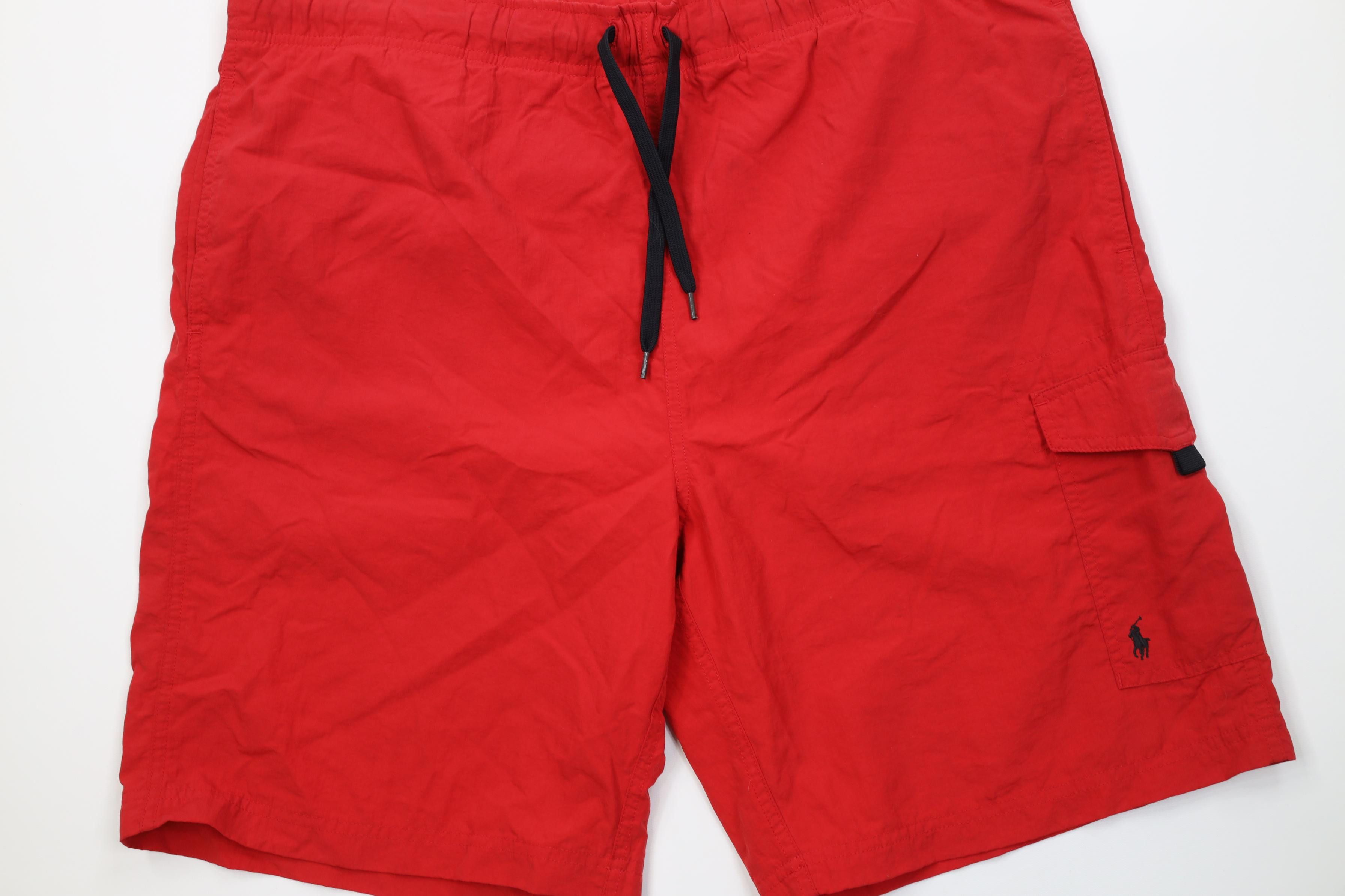 Polo Ralph Lauren Vintage 90s Ralph Lauren Lined Swim Trunks Shorts Red Nylon Size US 34 / EU 50 - 3 Thumbnail