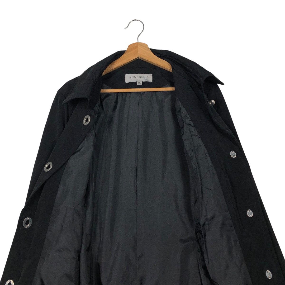 Vintage 📌Rich Black Vintage Long Jacket Anne Klein Coat Size US XL / EU 56 / 4 - 16 Thumbnail