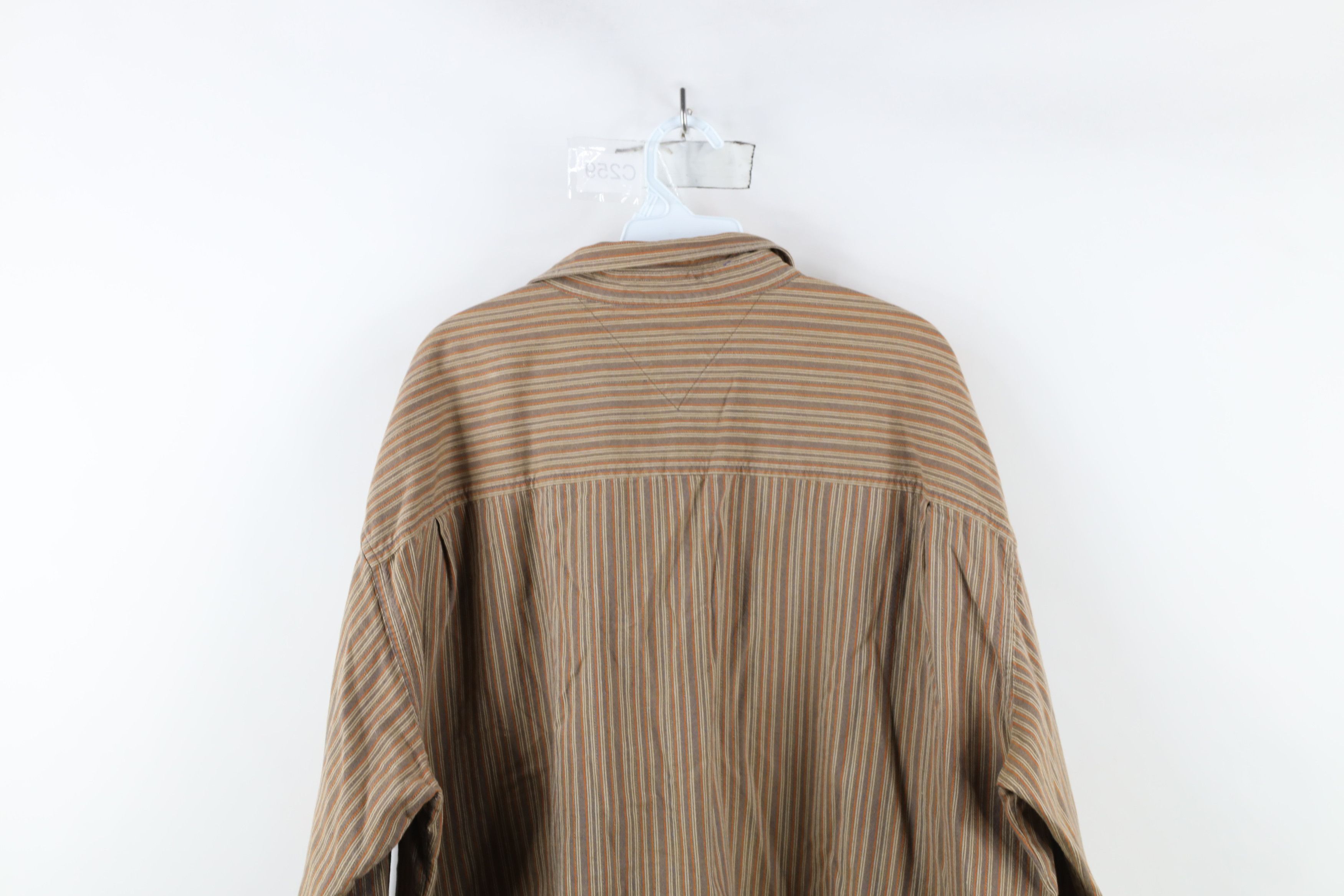 Tommy Hilfiger × Vintage Vintage 90s Tommy Hilfiger Heavyweight Striped Button Shirt Size US XXL / EU 58 / 5 - 12 Thumbnail