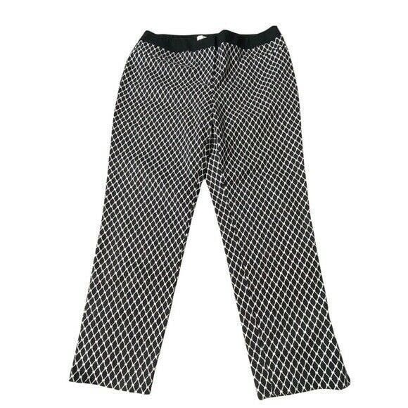 Other Chico's 2 Pants Black White Diamond Cropped Ankle 12 Size 34" / US 12 / IT 48 - 4 Thumbnail