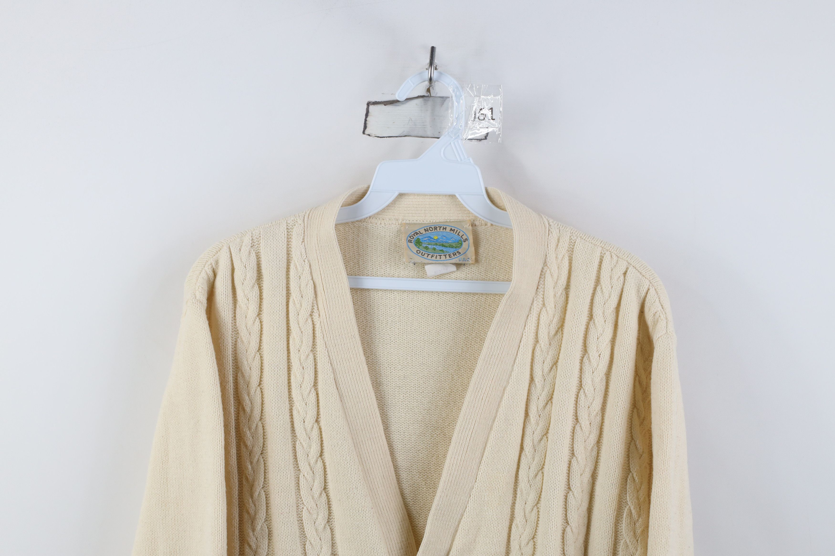 Vintage Vintage 90s Streetwear Cable Knit Cardigan Sweater USA Size US M / EU 48-50 / 2 - 2 Thumbnail
