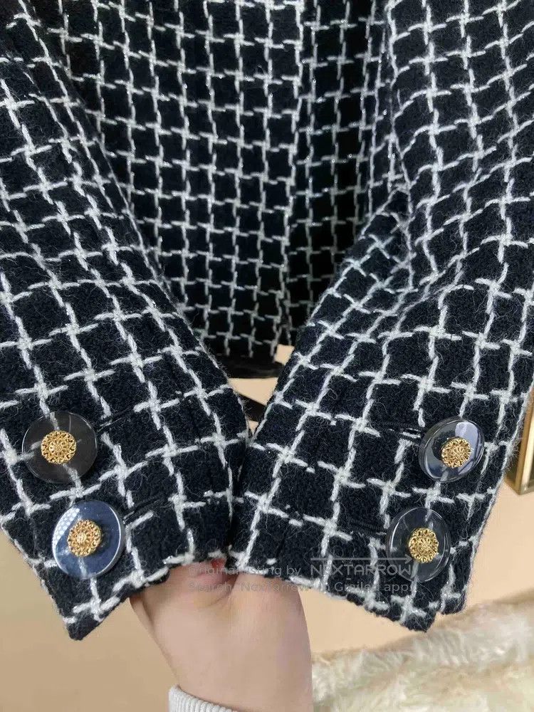 Chanel Chanel 17a Black and White Plaid Leather Jacket Size XXS / US 00 / IT 34 - 5 Thumbnail