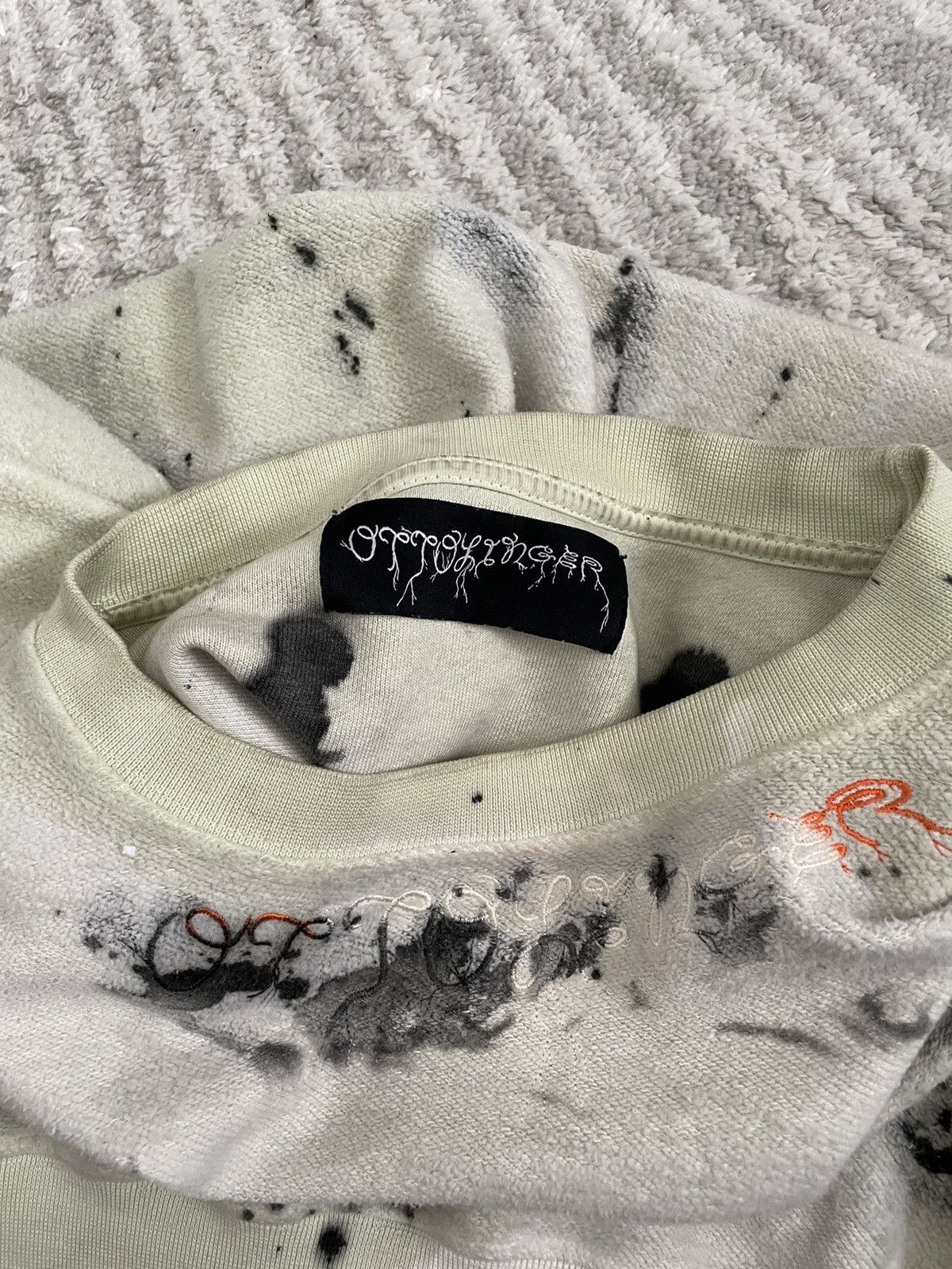 Ottolinger Ottolinger Aloe Green Damaged Worn Paint Splatter Sweatshirt Size US S / EU 44-46 / 1 - 4 Thumbnail