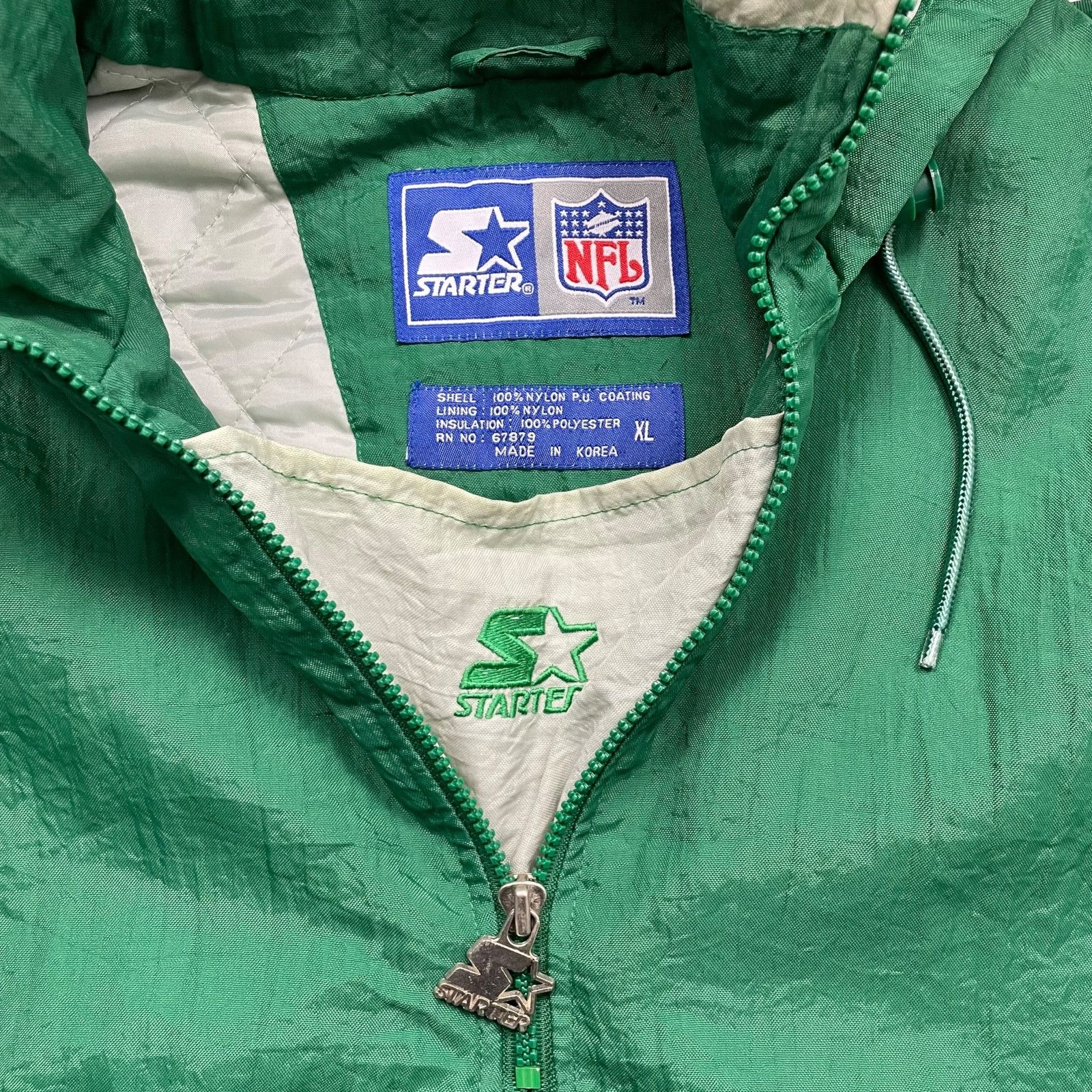 NFL VTG 90s PHILADELPHIA EAGLES STARTER HOODED PULLOVER PUFFER Size US XL / EU 56 / 4 - 6 Thumbnail