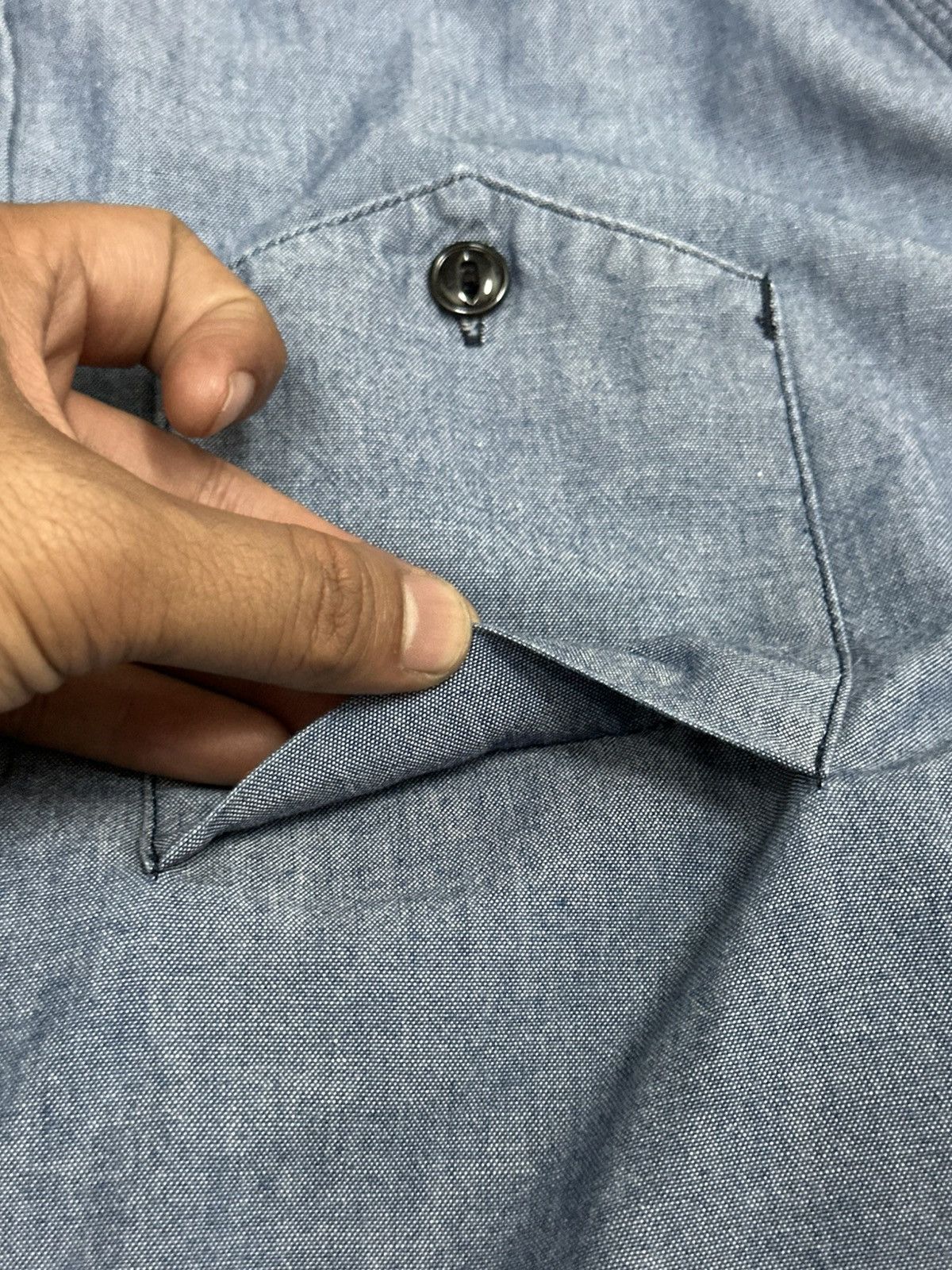 Engineered Garments Engineered Garments Work Shirt In Indigo Cotton Chambray Size US M / EU 48-50 / 2 - 18 Thumbnail