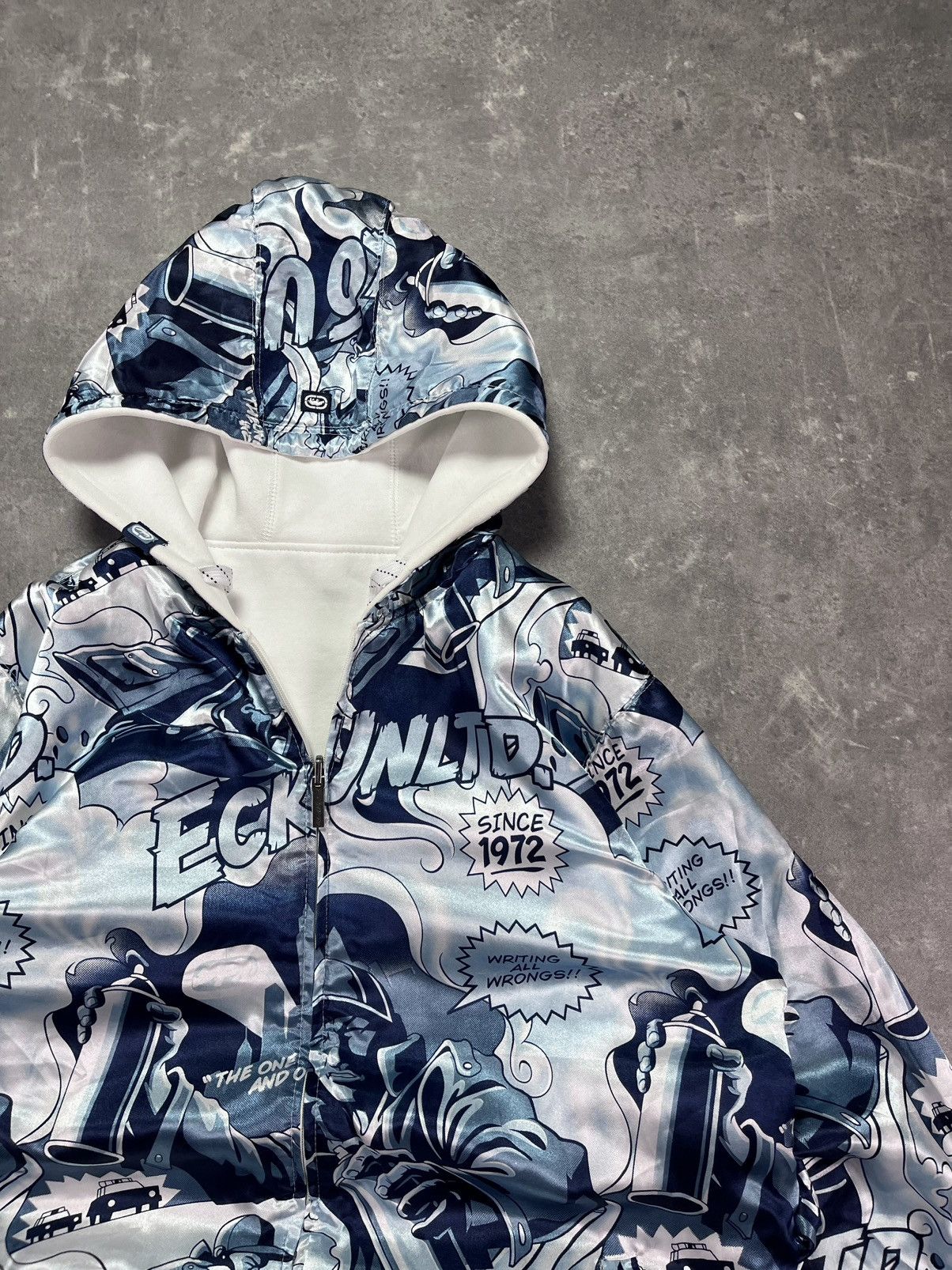Ecko Unltd. 00s Ecko Unltd. Reversible AOP Printed Baggy Zip Hoodie XXL Size US XXL / EU 58 / 5 - 18 Thumbnail